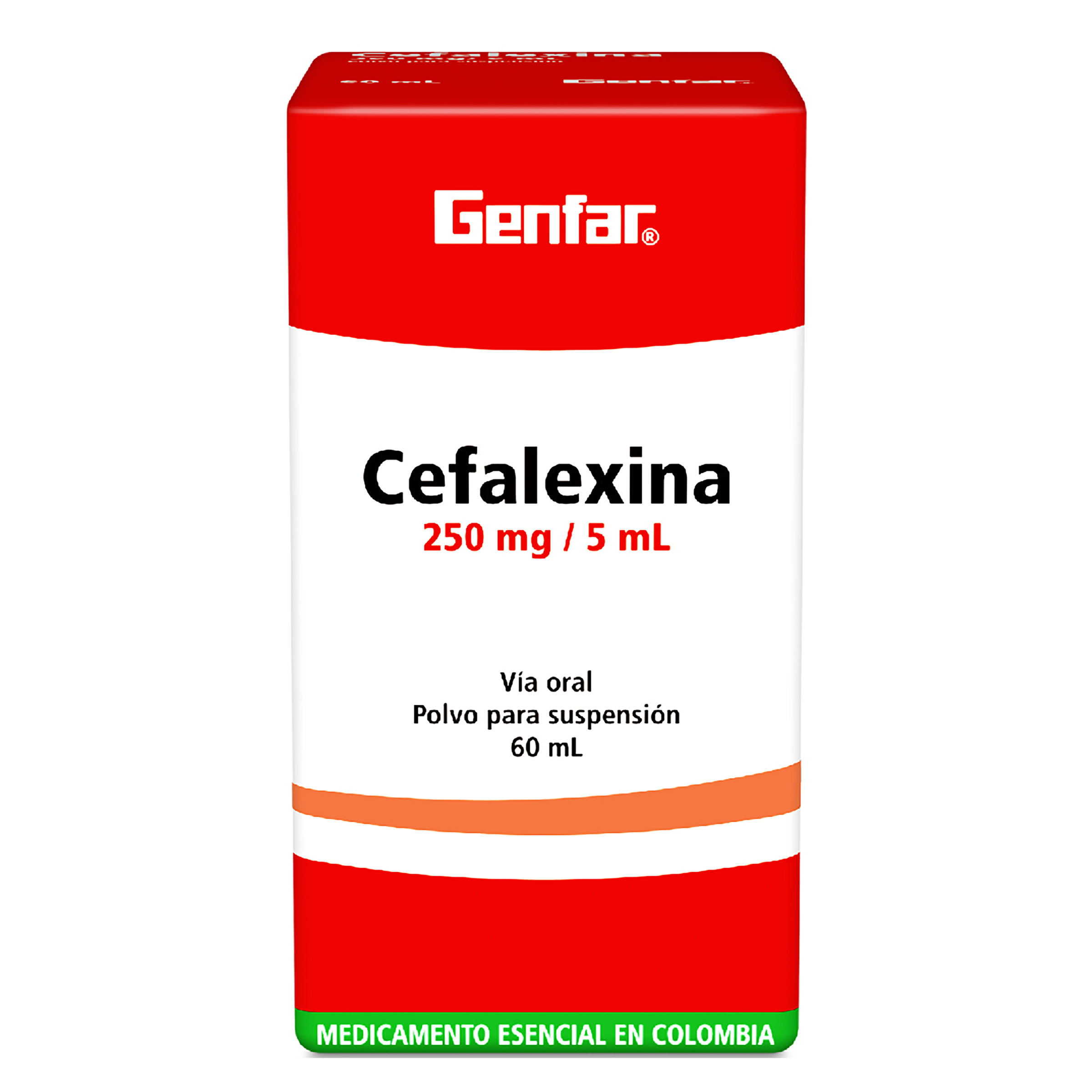 Cefalexina 250 mg Suspensión 60 mL Genfar