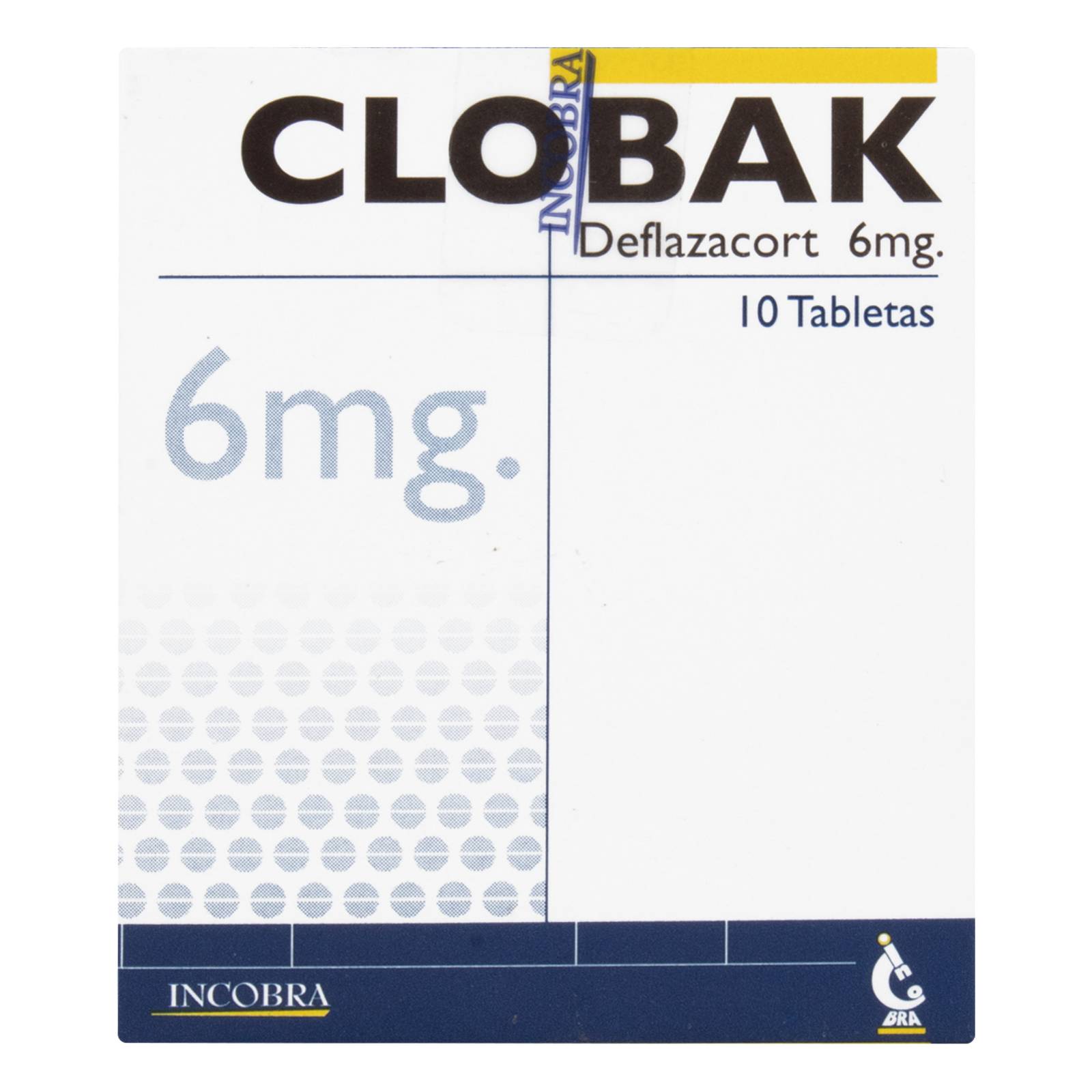 Clobak 6 mg – Deflazacort, 10 tabletas | LAB. INCOBRA S.A.