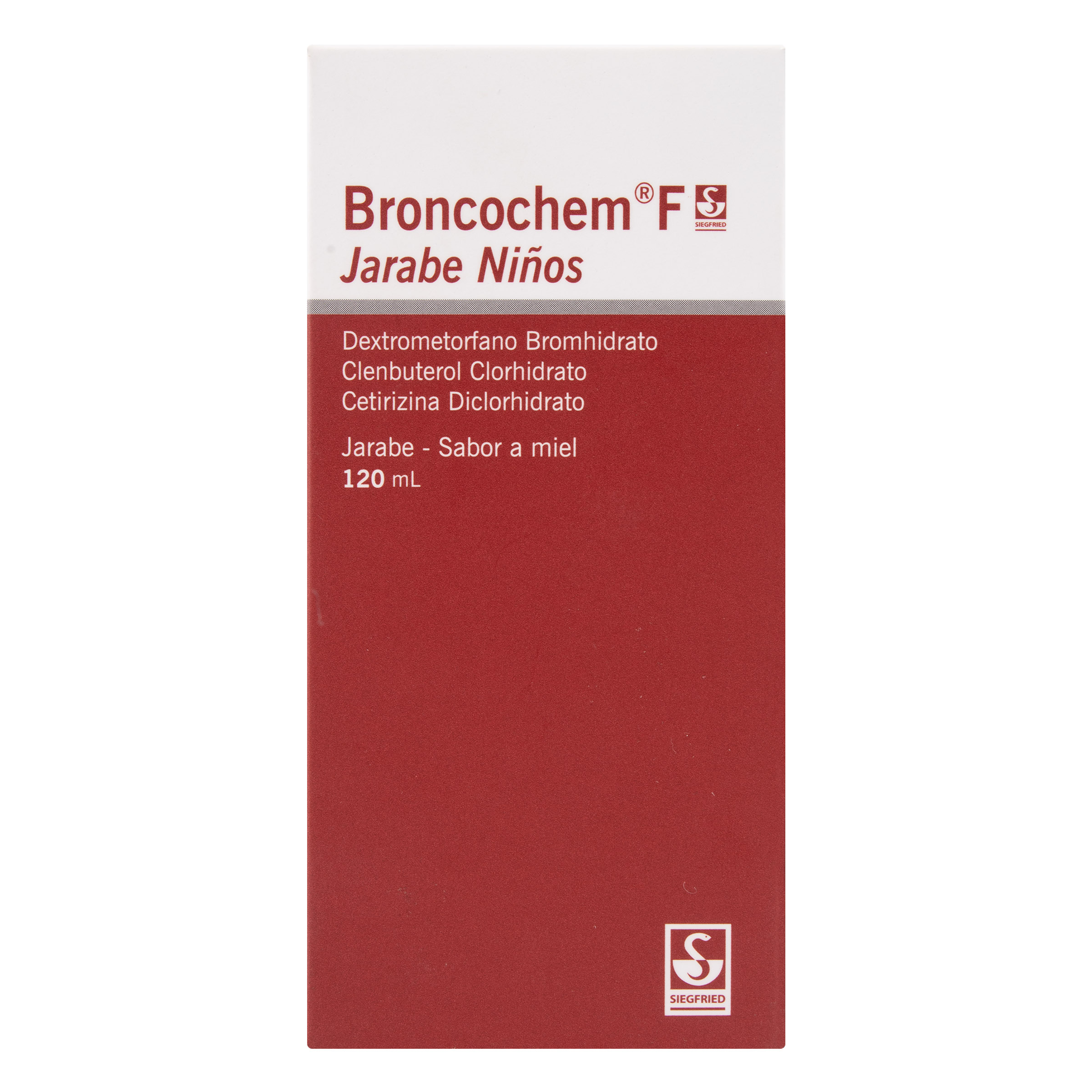 BroncoChem F Pediátrico Jarabe 120 ml Cetirizina Clenbuterol Dextrometorfano