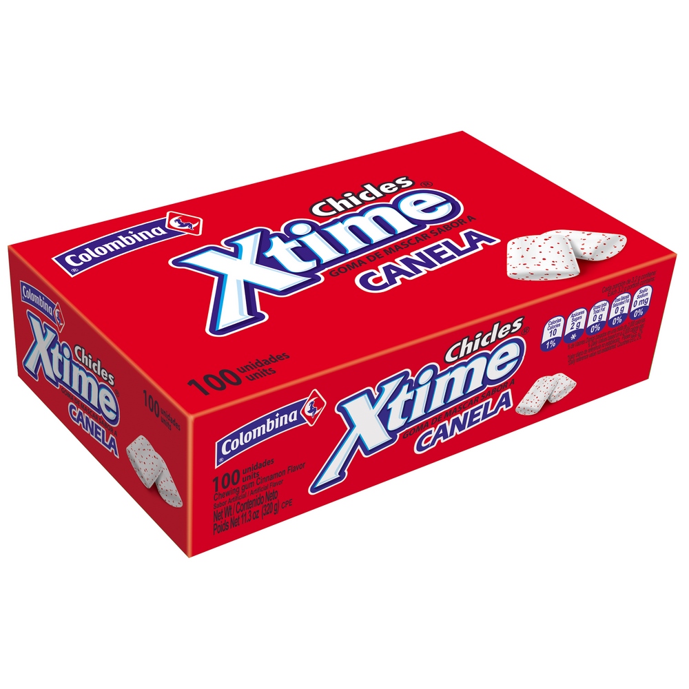 Chicles XTIME Canela – Display 100 Uds