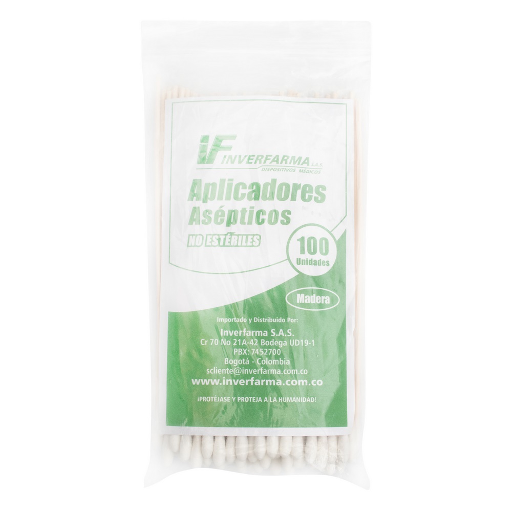 Aplicador de madera 100 uds - Inver Farma