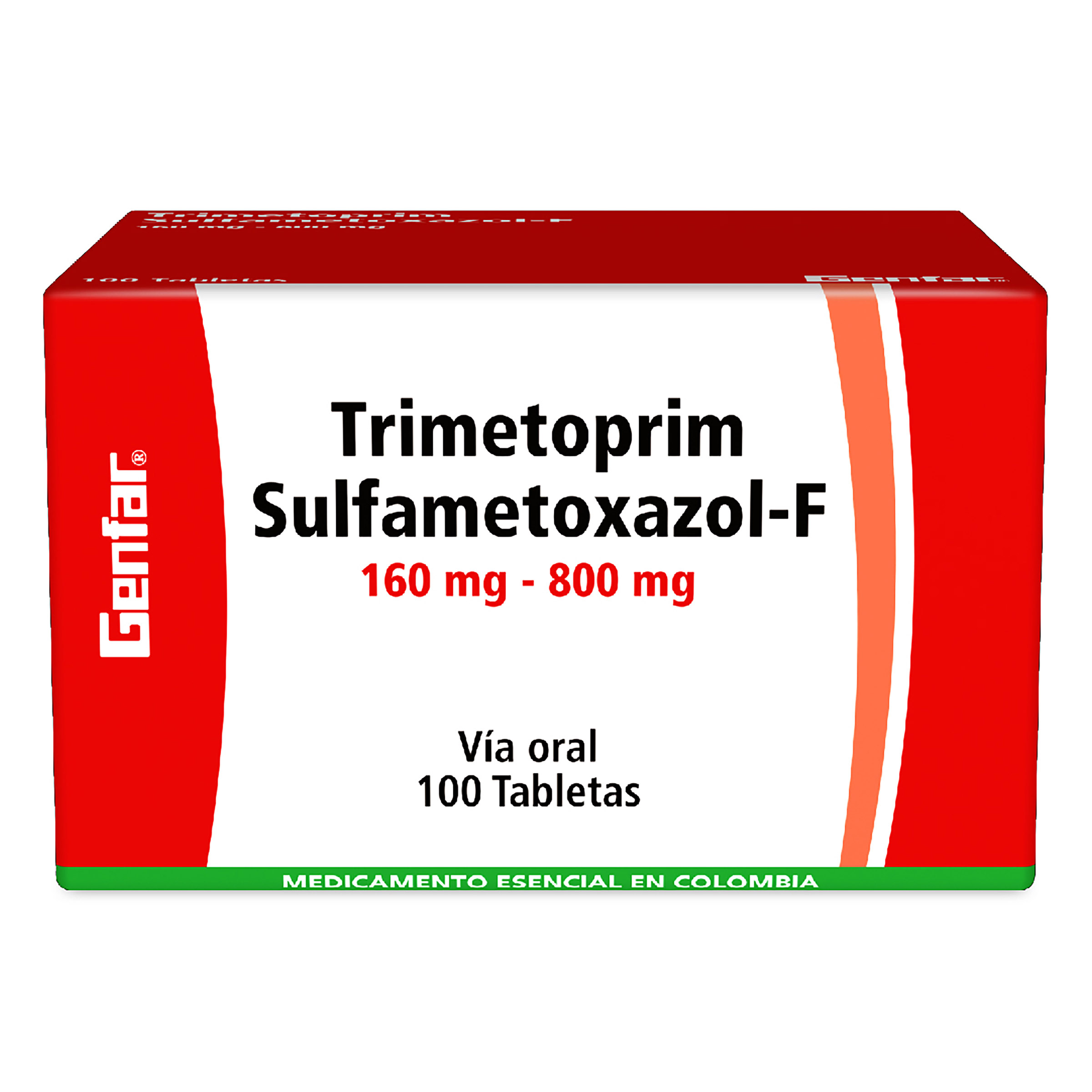 Trimetoprim sulfametoxazol 160/800 mg – 100 tabletas | Genfar