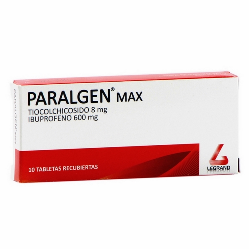 Paralgen Max 10 tabletas tiocolchicosido ibuprofeno