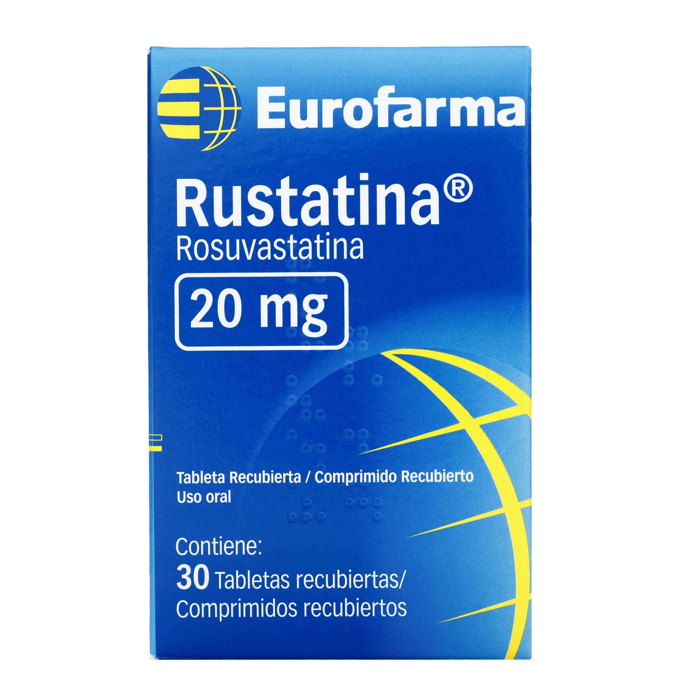 Rosuvastatina 20 mg 30 tabletas - EUROFARMA COLOMBIA
