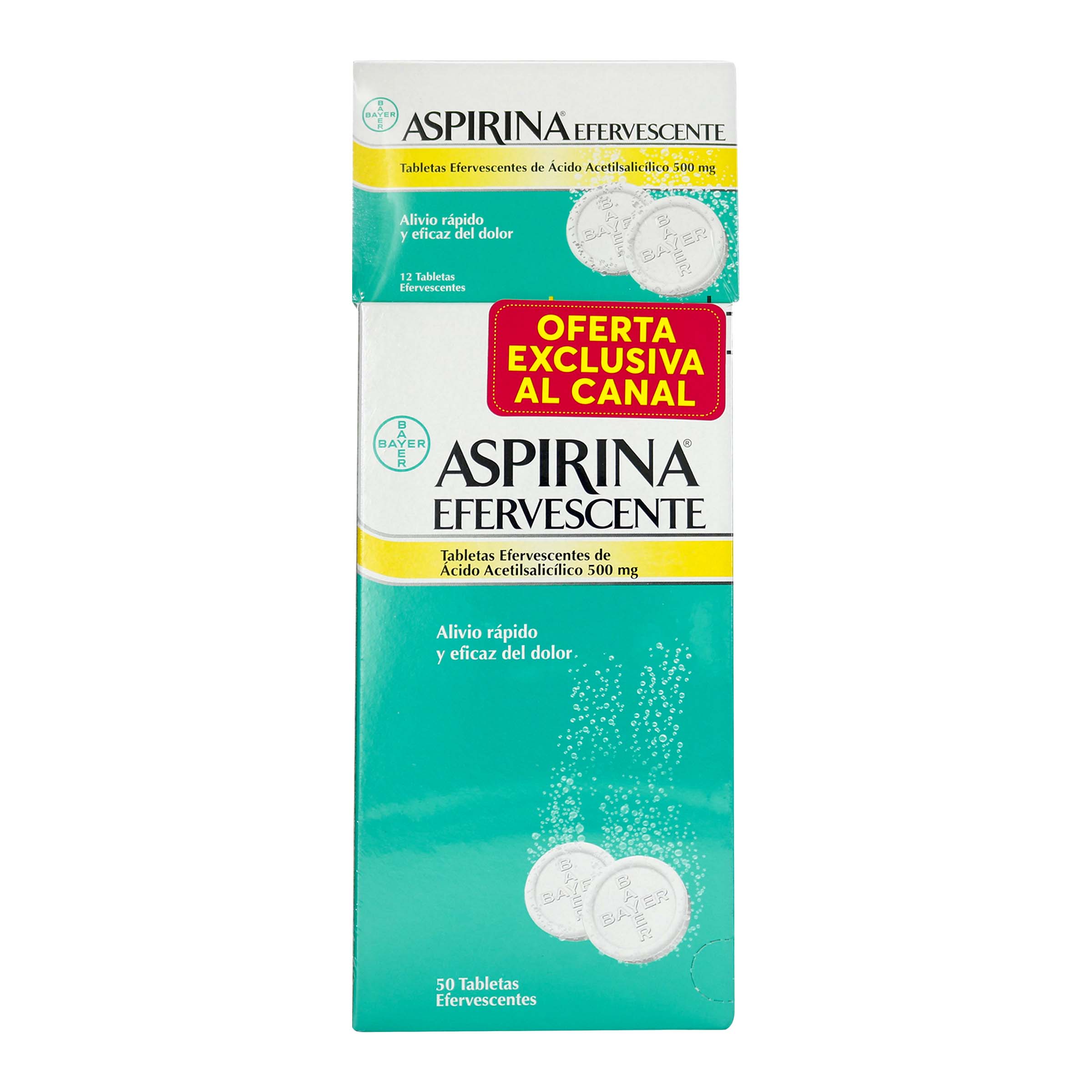 Aspirina efervescente 500 mg - 62 tabletas