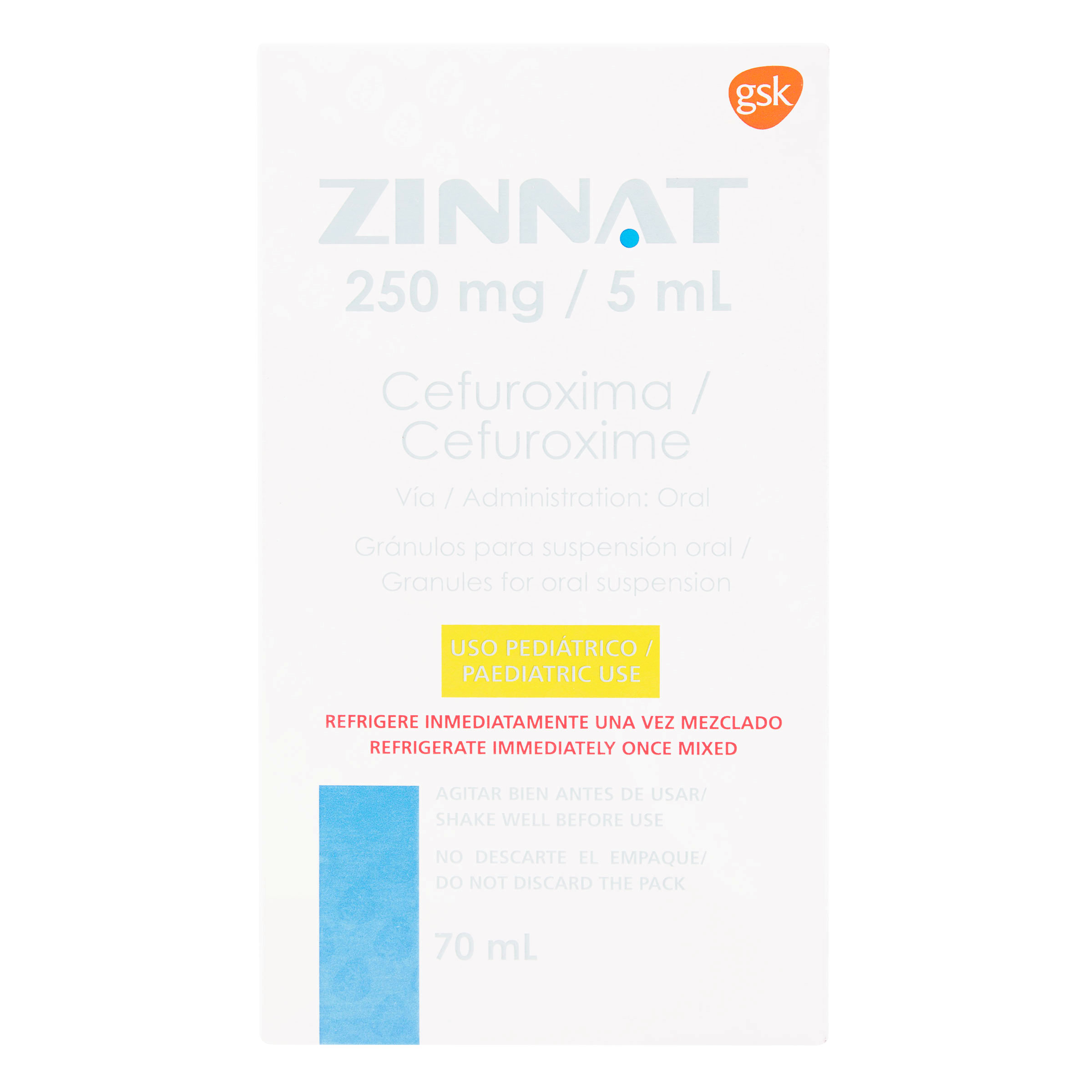 Zinnat 250 mg suspensión – 70 ml | Cefuroxima