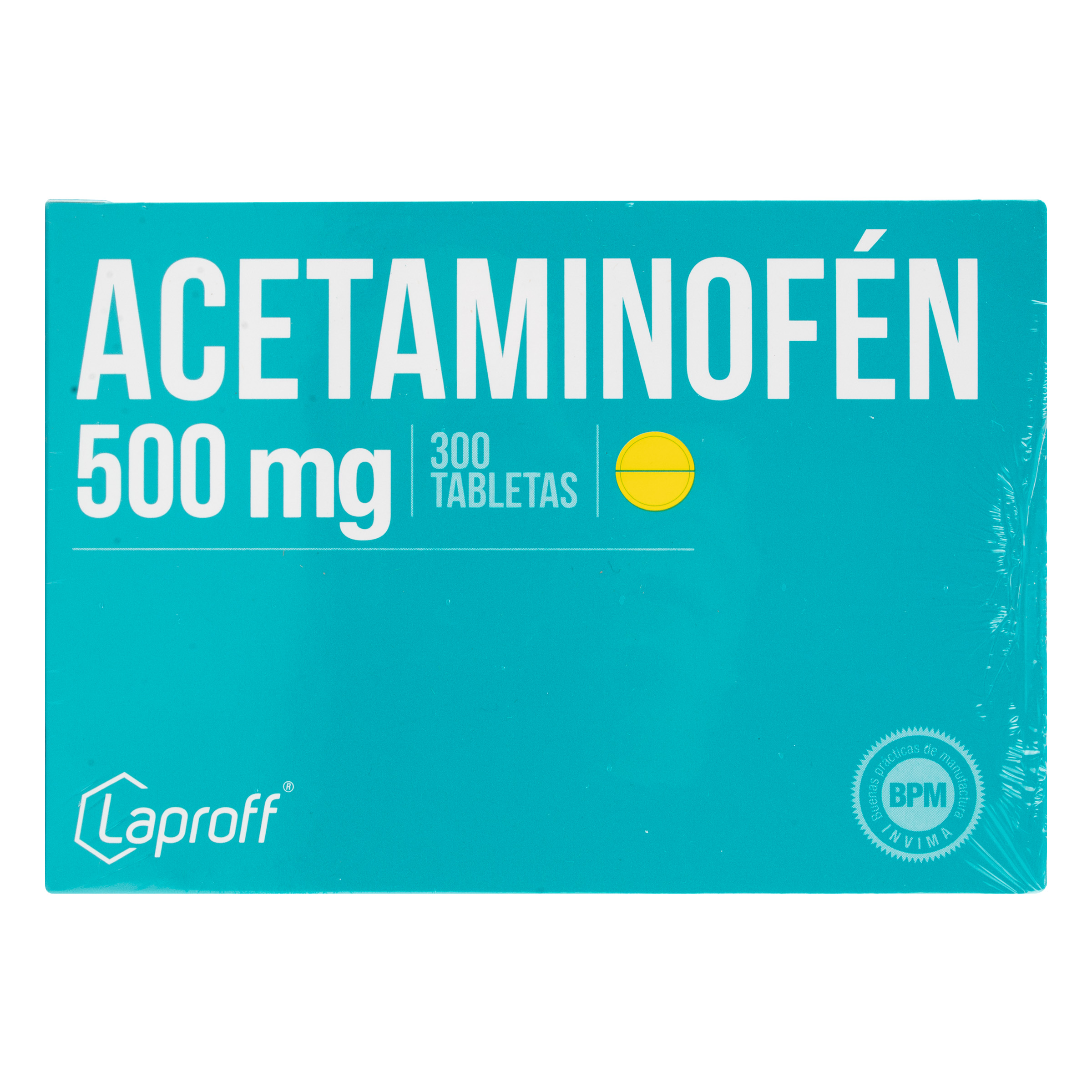 Acetaminofén 500 mg 300 tabletas LAPROFF
