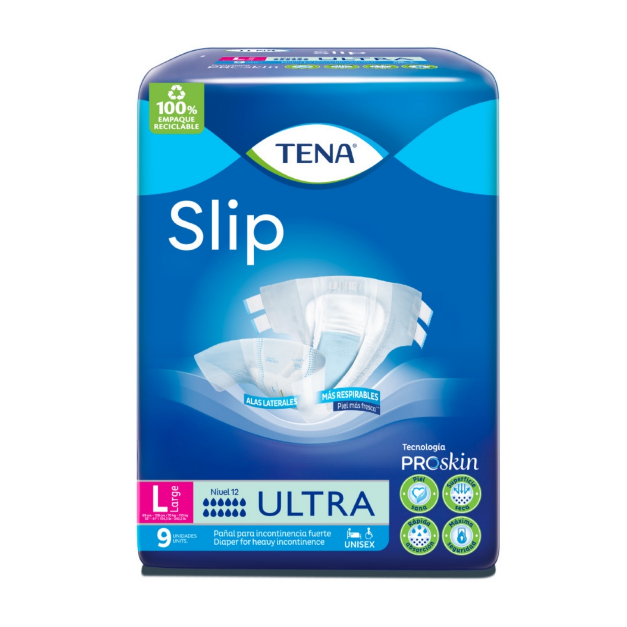 Pañales TENA Slip Ultra L – 9 ud