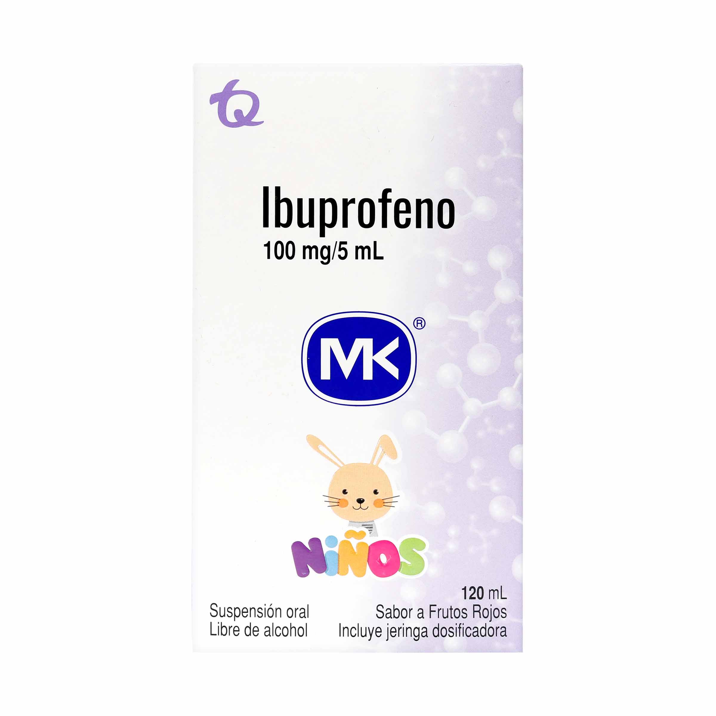 Ibuprofeno suspensión 120 ml 100 mg/5 ml