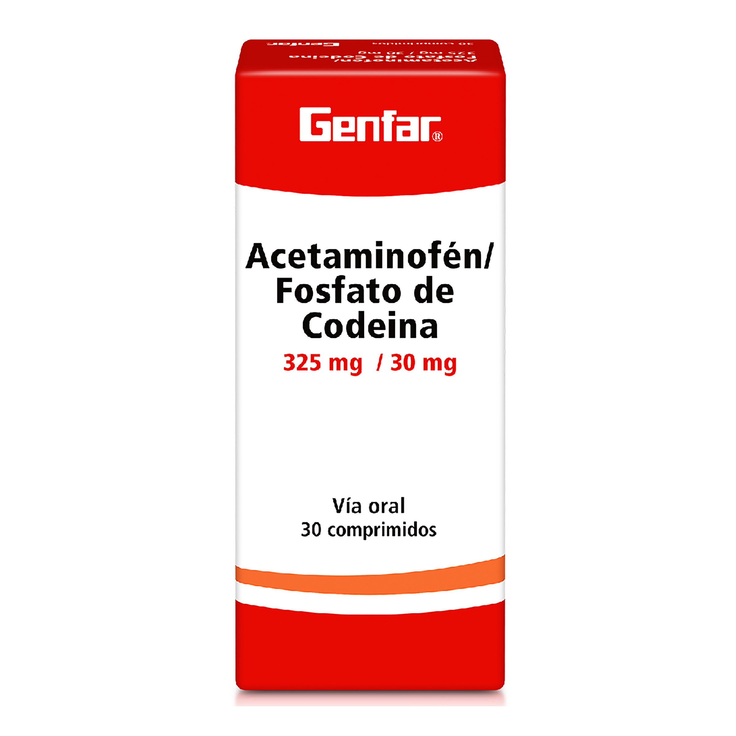 Acetaminofén+Codeína 325/30 mg – Genfar 30 tabletas