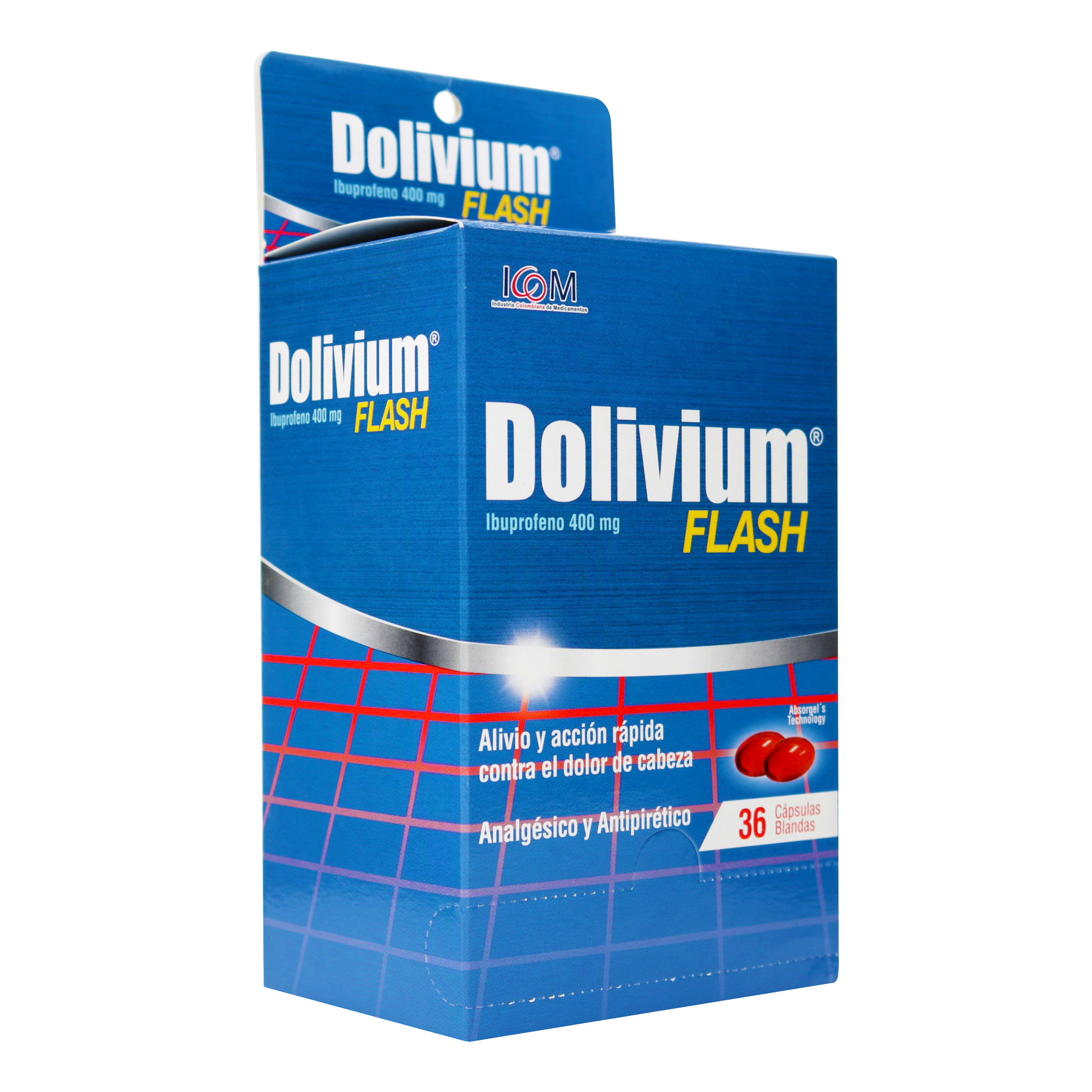 Ibuprofeno 400 mg - Dolivium Flash 36 cápsulas | ICOM