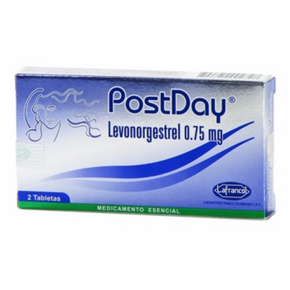 Postday 0.75 mg 2 tabletas levonorgestrel