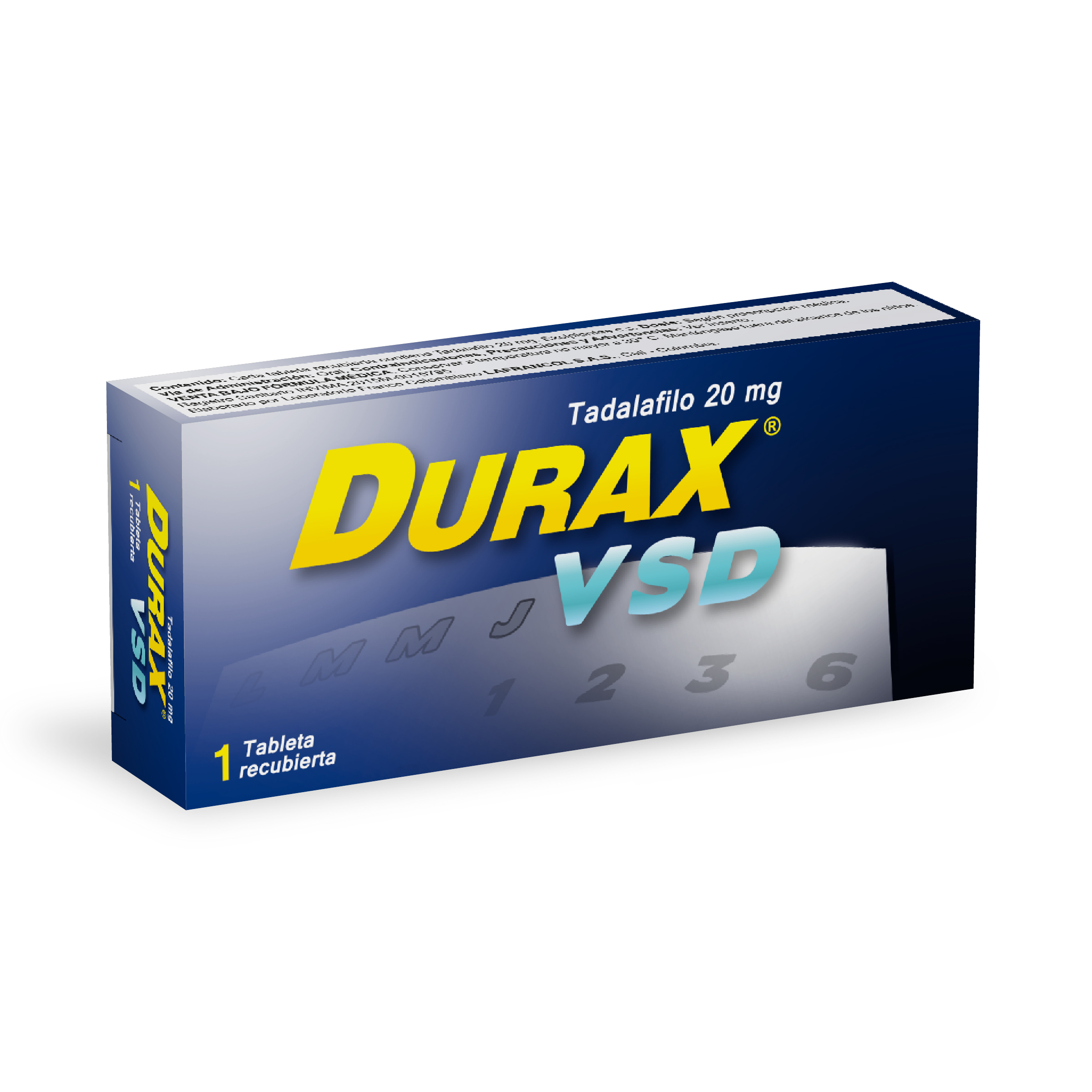 Durax VSD 20 mg tableta tadalafilo