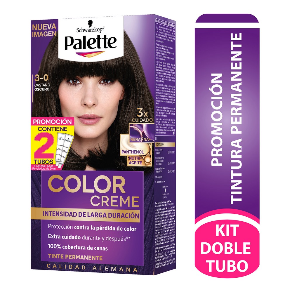 Paleta Color Cre Kit 3-0 Cas. Oscuro + D.T Tintes