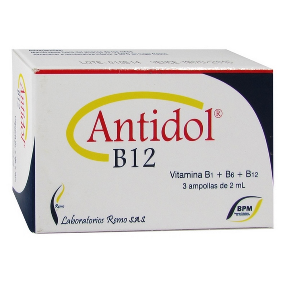 Antidol B-12: ampollas 2 mL con B1, B6 y B12