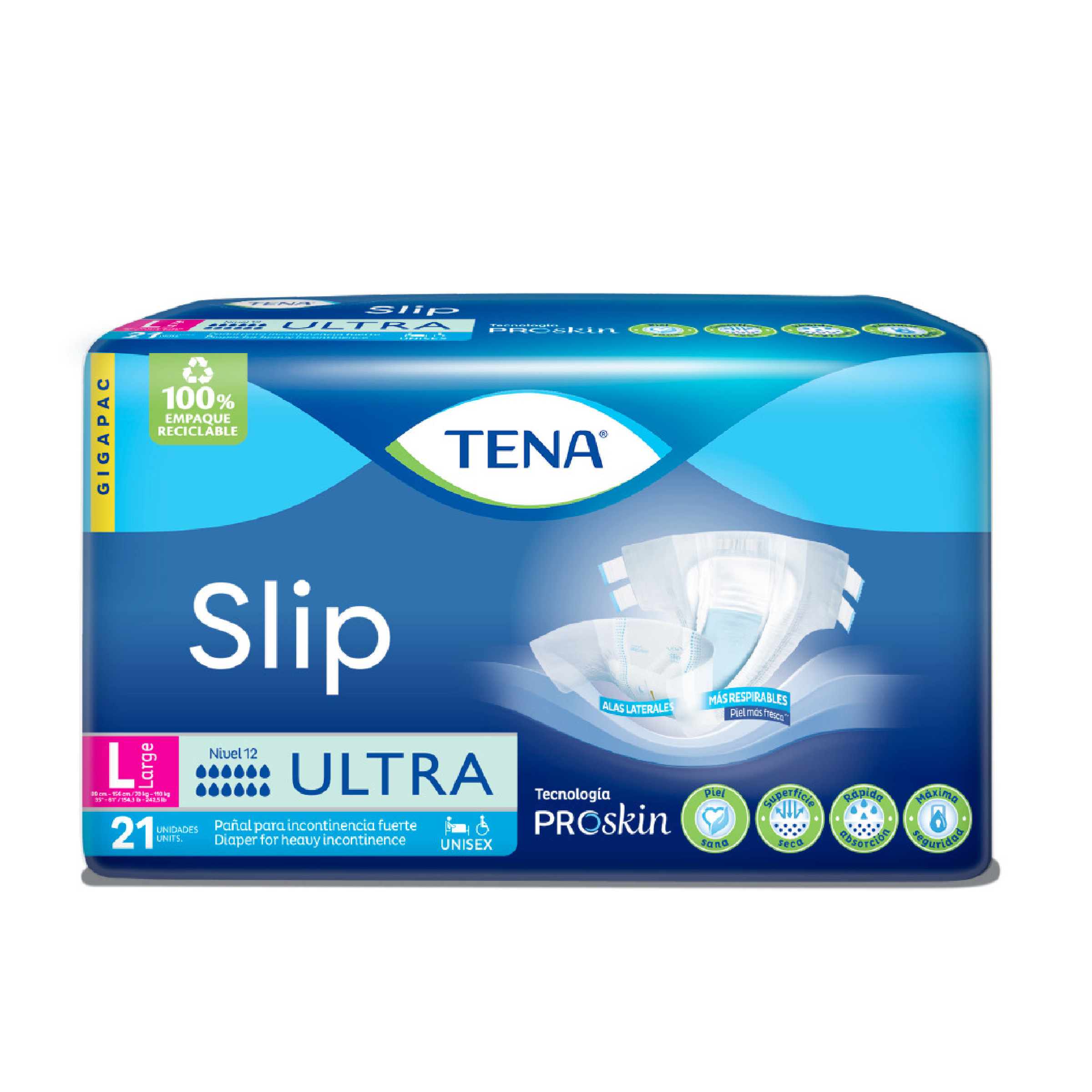Pañales Slip Ultra talla L, 21 und