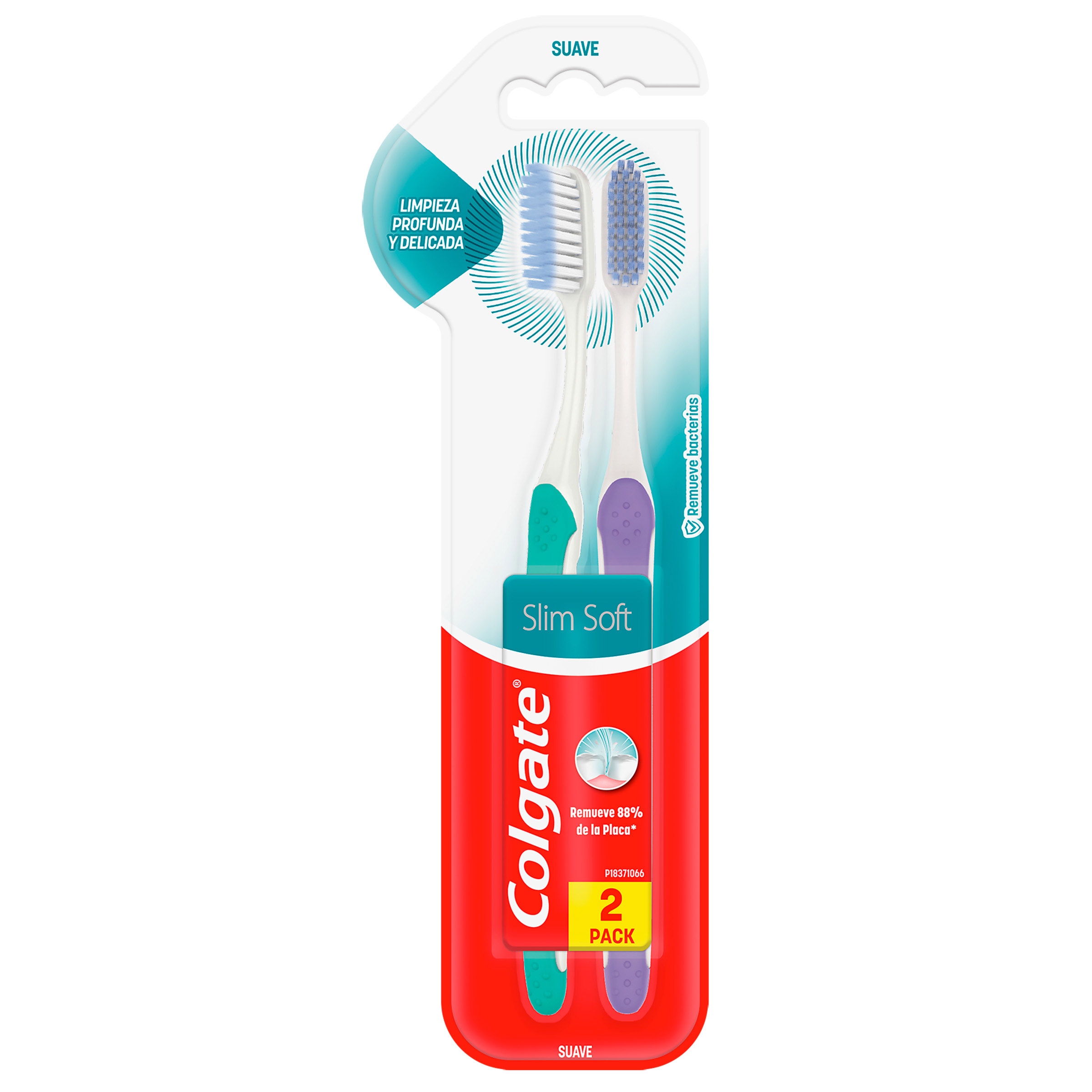 Cepillo dental Colgate SlimSoft Base 2x1