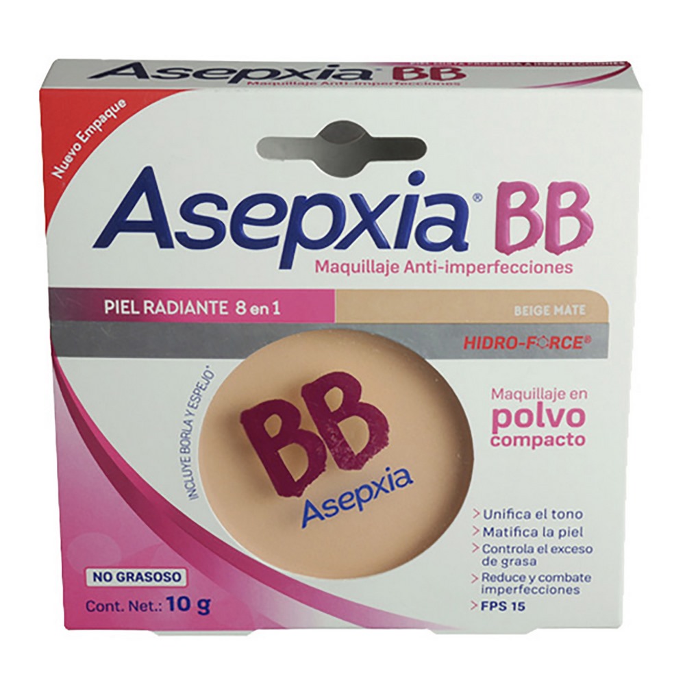 Polvo compacto beige mate ASEPXIA – Genomma Lab Colombia
