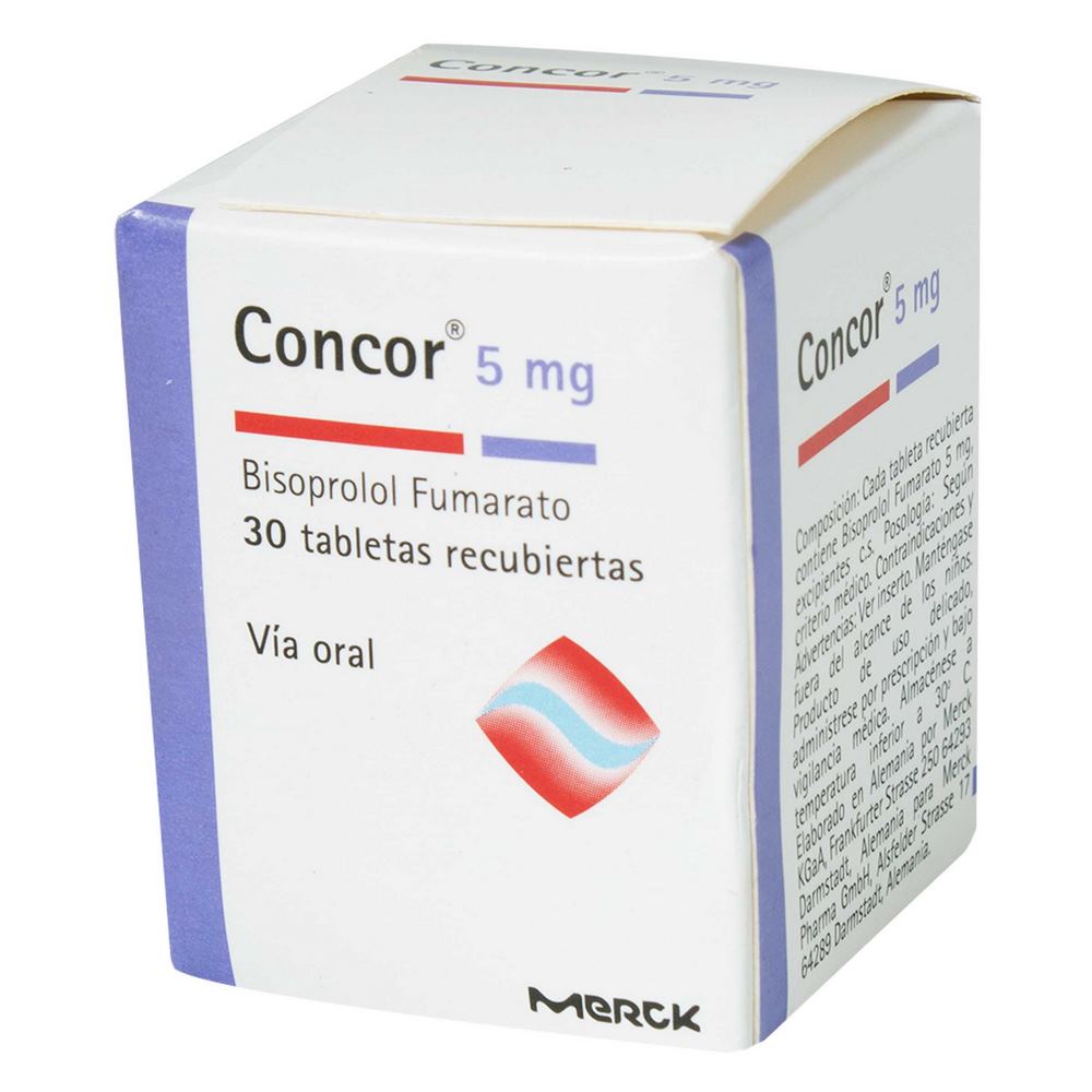 Concor 5 mg 30 tabletas - Bisoprolol Fumarato (Merck)
