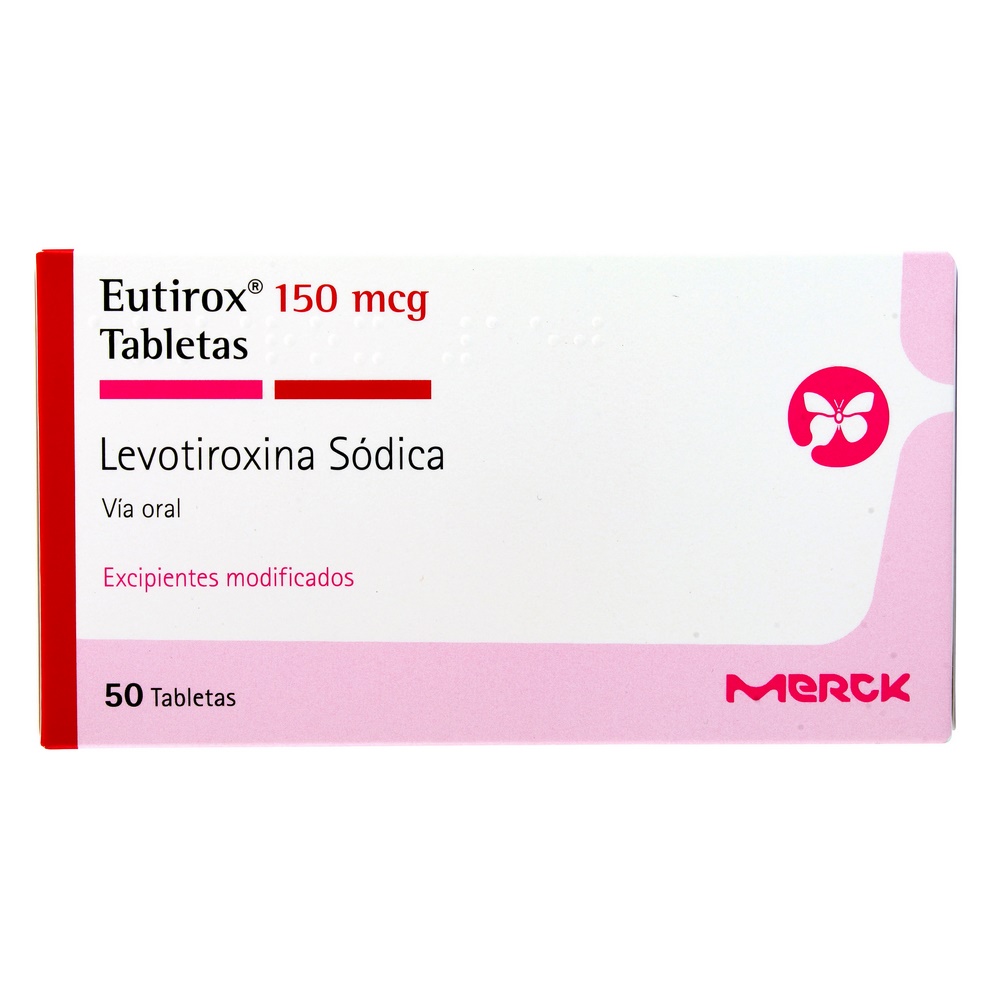 Eutirox 150 mcg – Levotiroxina sodica 50 tabletas Merck