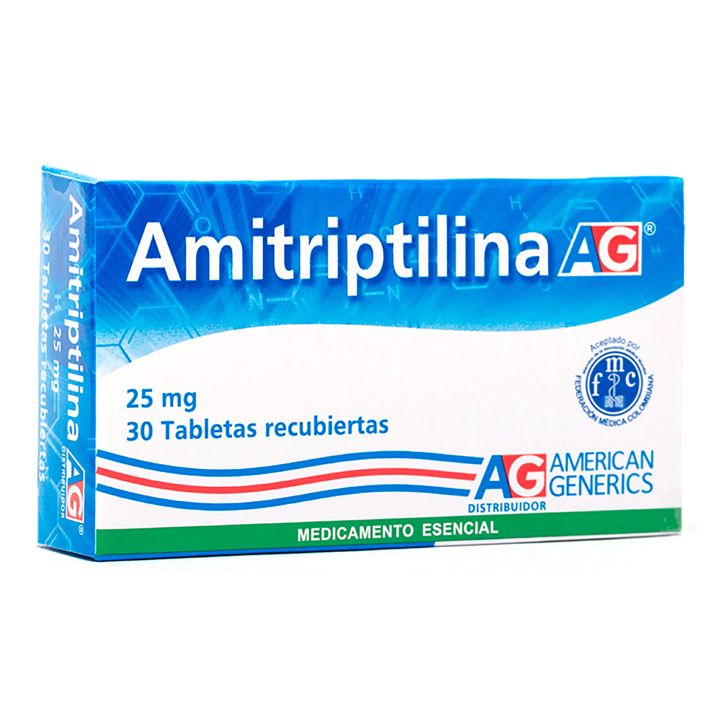AMITRIPTILINA 25 mg 30 tabletas