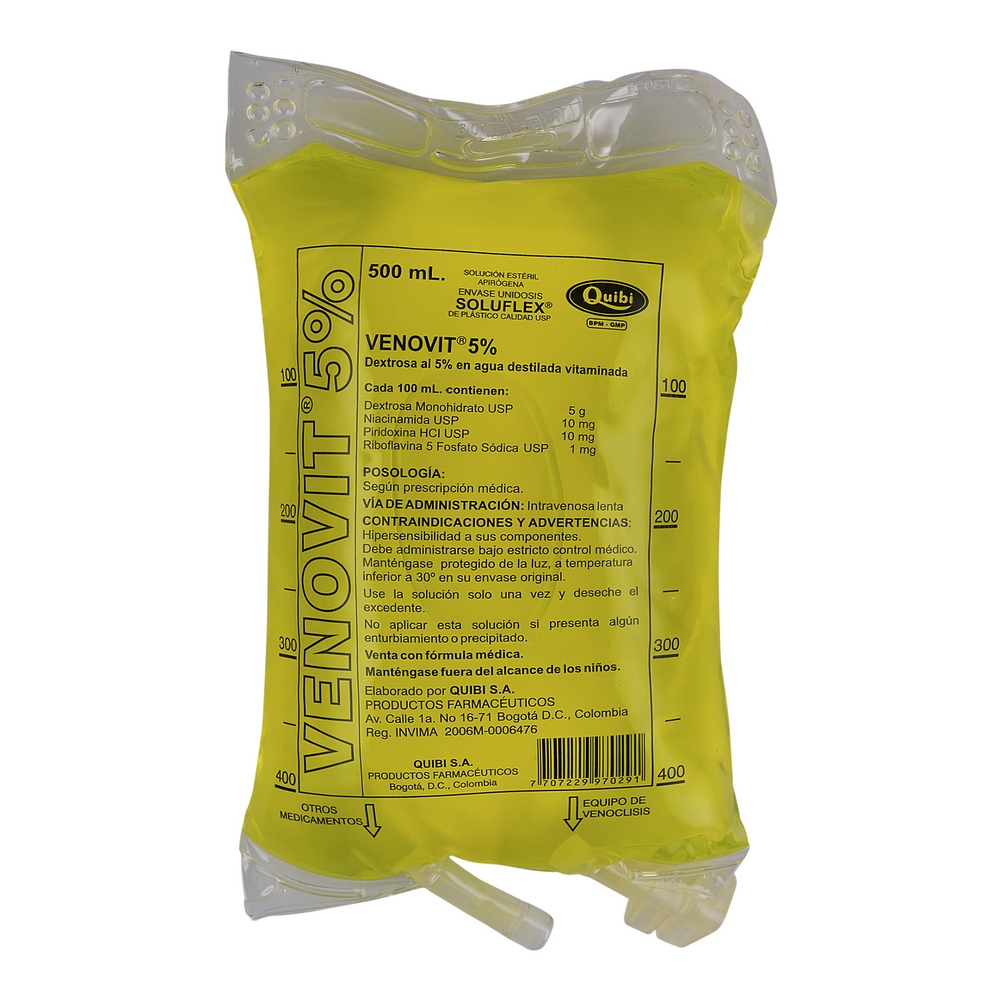 Venovit 5% A/D – Suero 500 mL bolsa