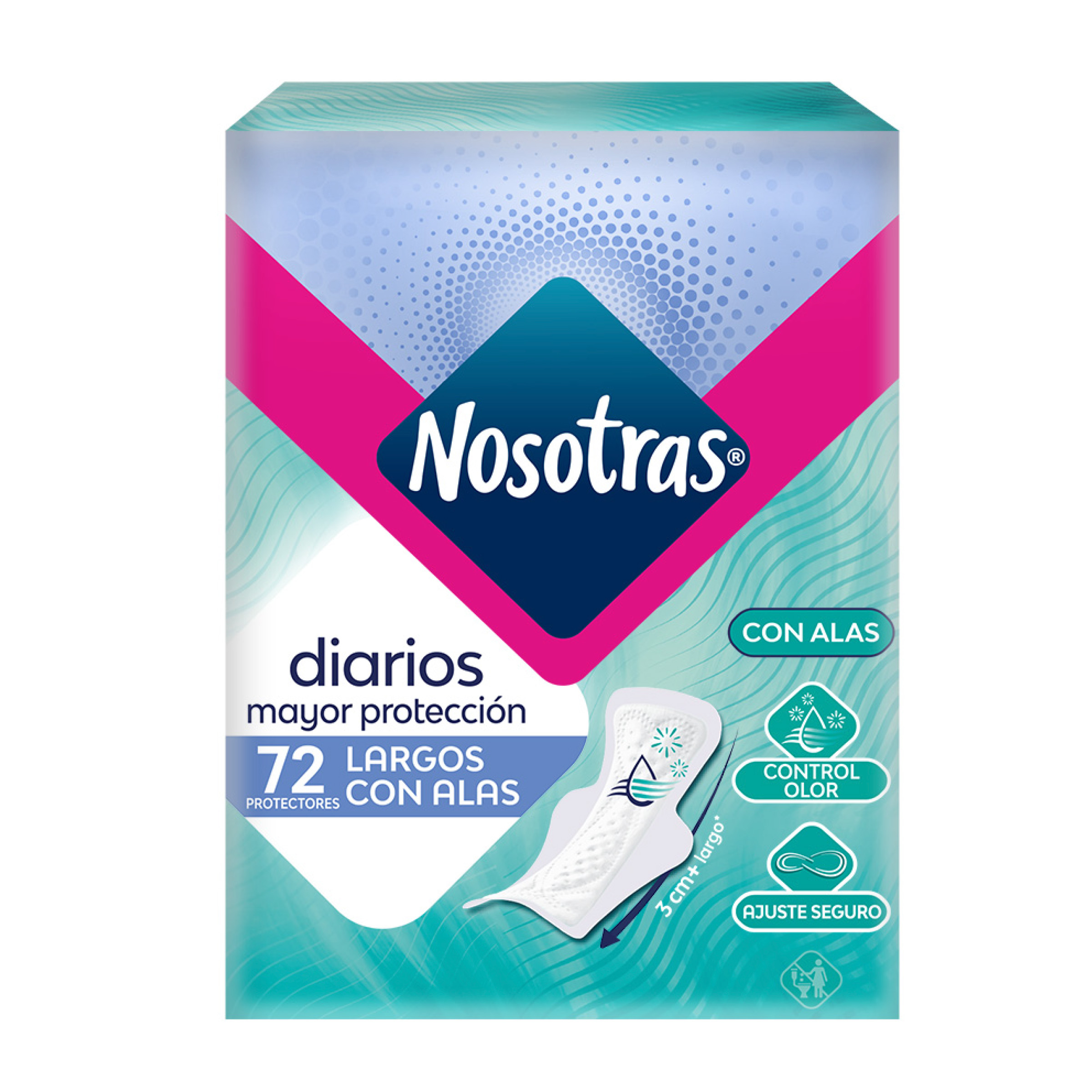 Protectores diarios largos con alas Nosotras 72 und