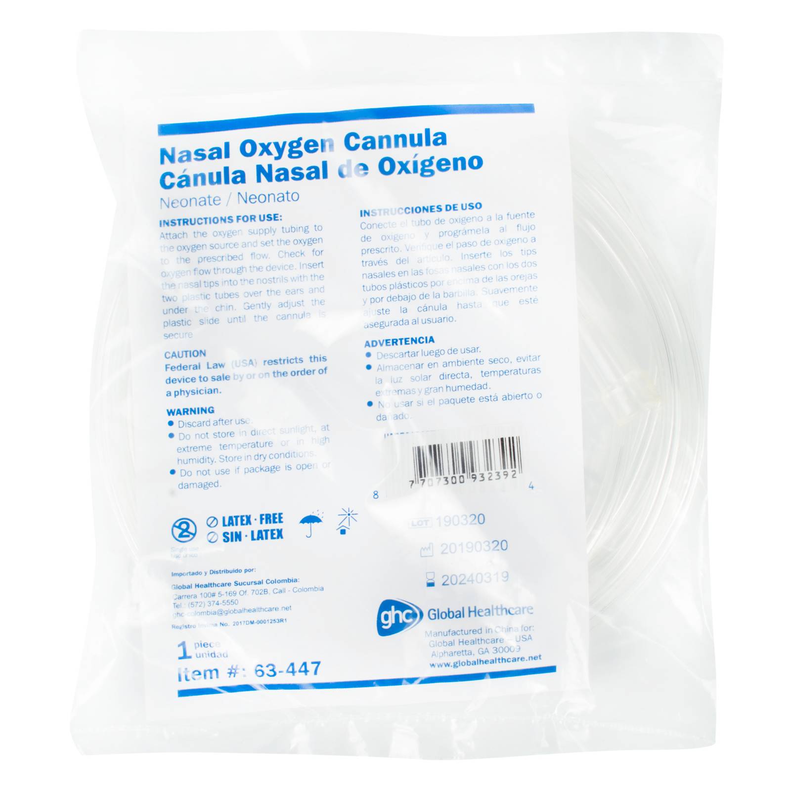 Cannula nasal neonatal Biolife - Inverfarma