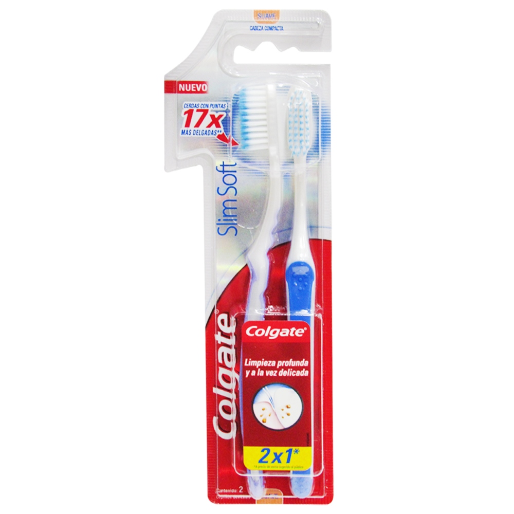 Cepillo dental Colgate SlimSoft Base 2x1