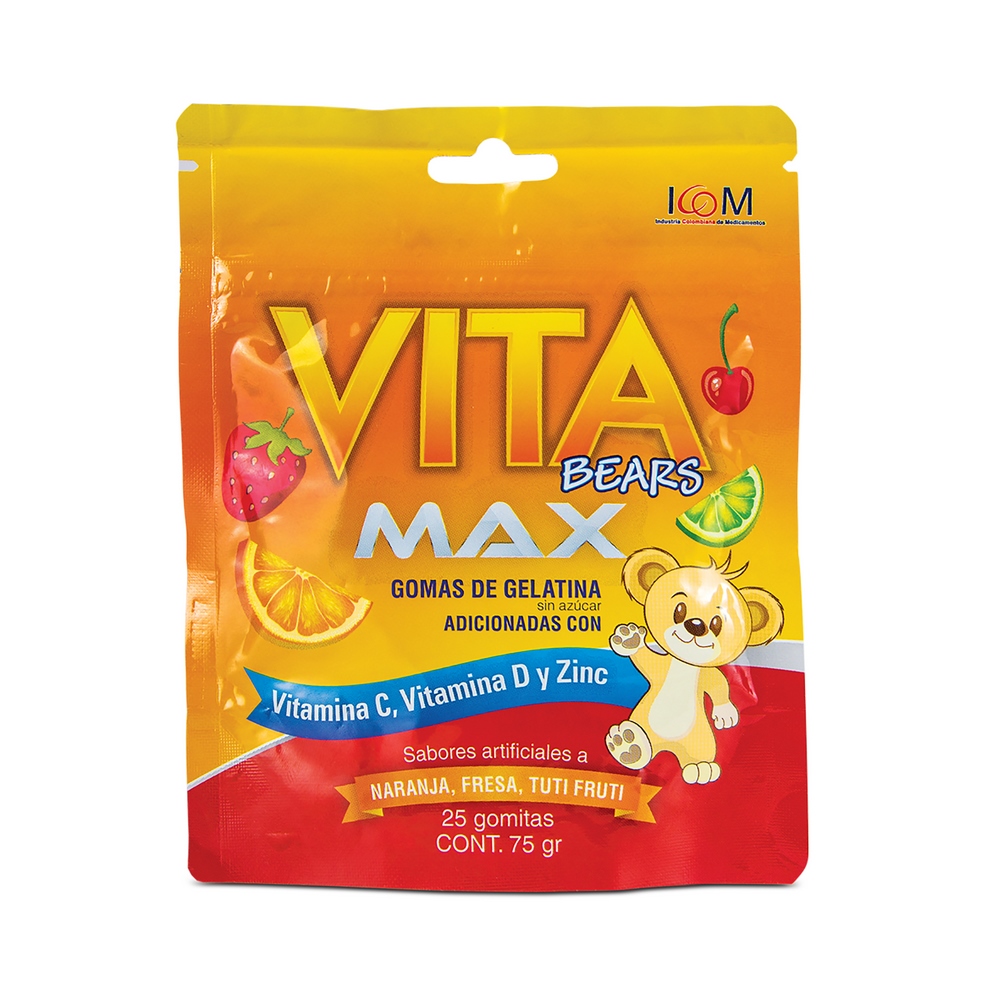 Gomitas Vita Bears Max 75 g – Vitamina C, D y Zinc (25 piezas)