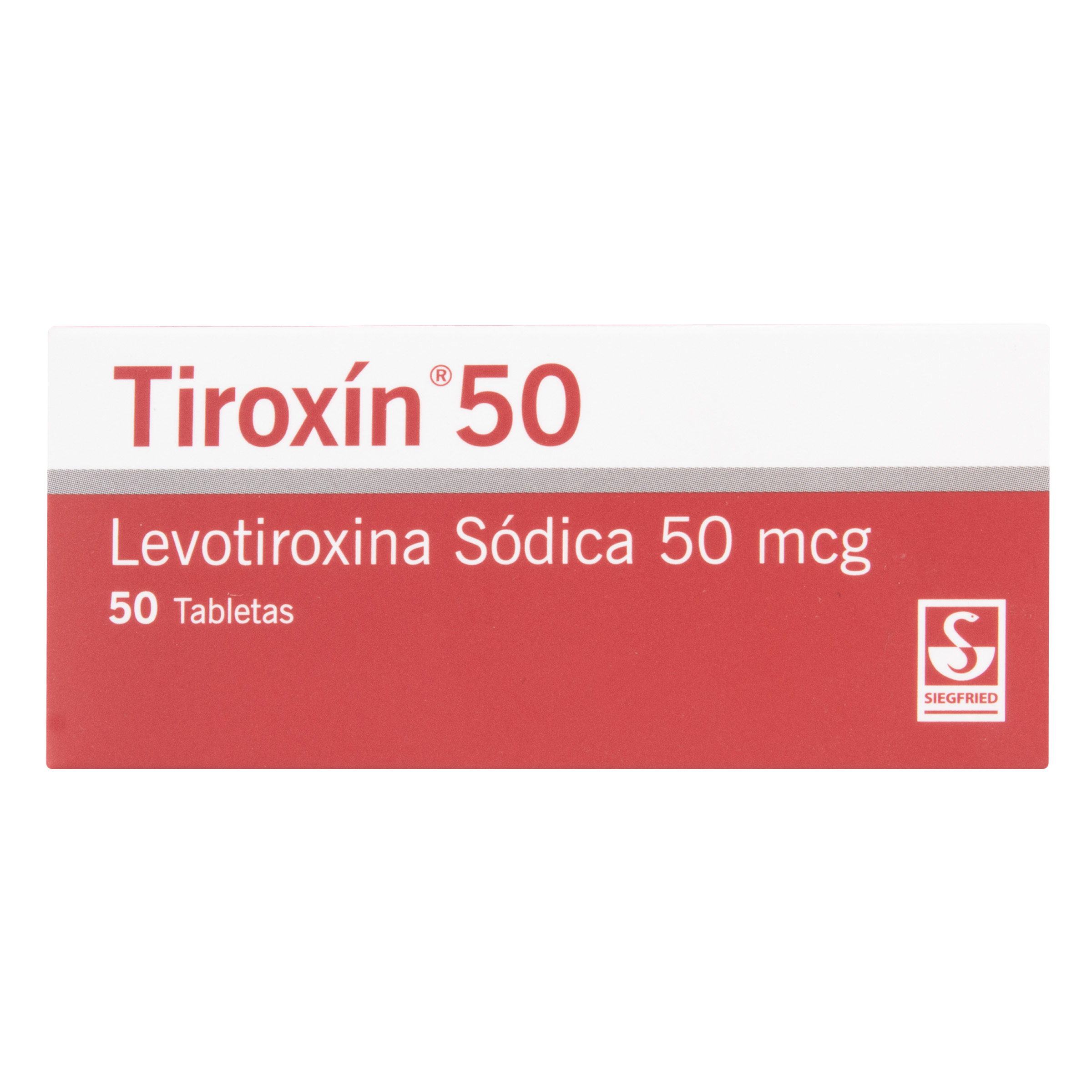 Levotiroxina Sódica 50 mg - TIROXIN (50 tabletas)