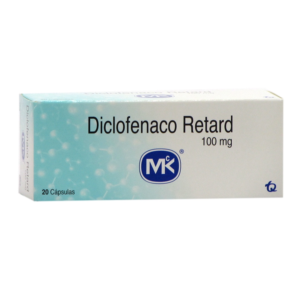 Diclofenaco retard 100 mg - 20 cápsulas TECNOQUIMICAS S.A.