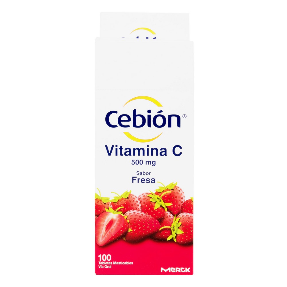 Cebion Masticable Fresa 100 tabletas - Vitamina C