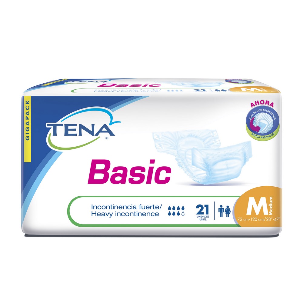 Pañales TENA Slip Clásico Med 21 uds