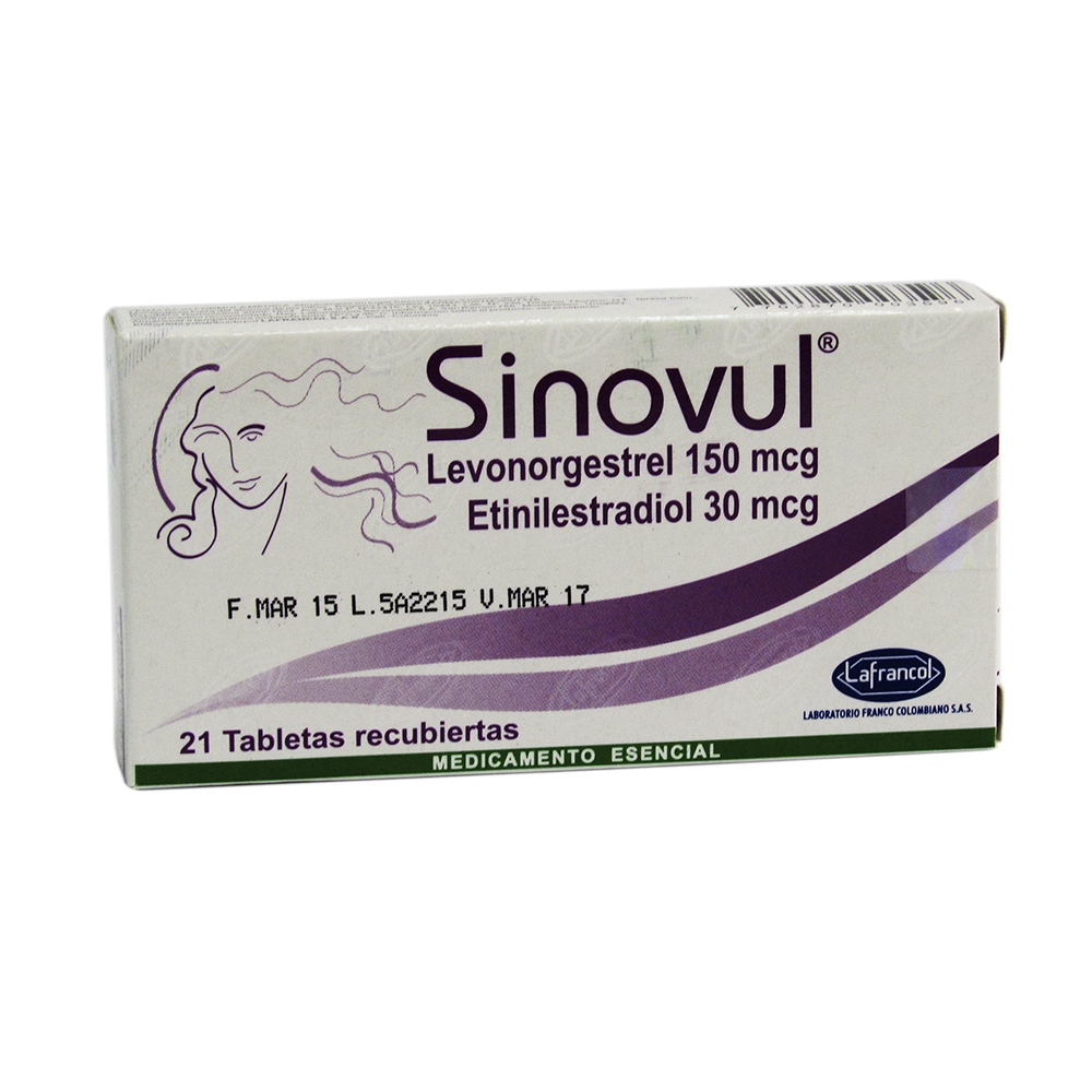 SINOVUL 21 Tabletas – Anticonceptivo oral (Levonorgestrel + Etinilestradiol)