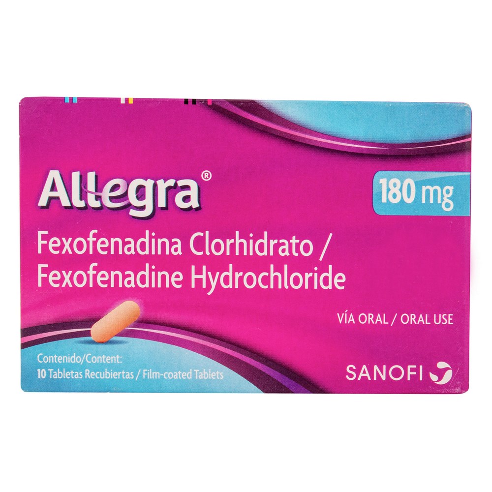 Allegra 180 mg 10 tabletas - Fexofenadina