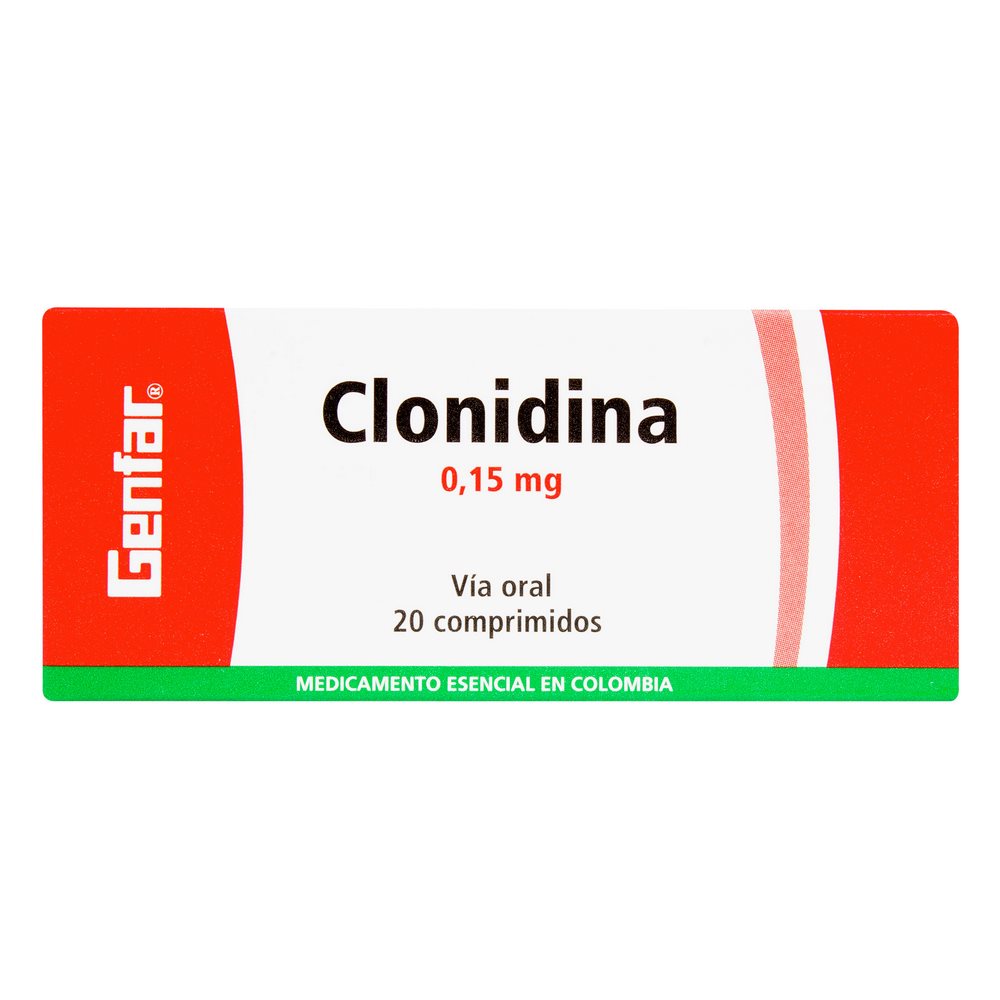 Clonidina 0.15 mg - 20 tabletas (Genfar)