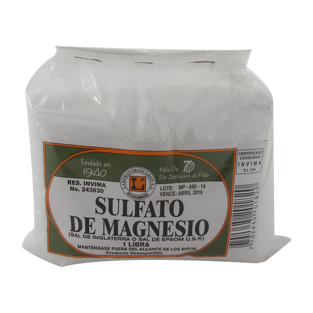 Sulfato de Magnesio 500 g | Laboratorio León