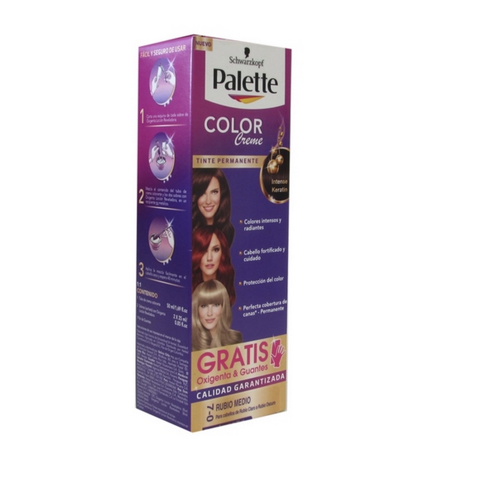 Palette ColorCre Tubo 7-0 Rubio Medio – Tinte para cabello