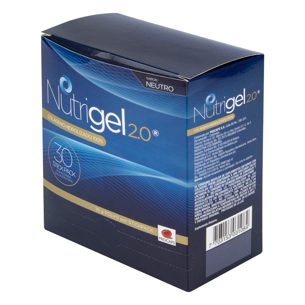 Nutrigel 2.0 Colágeno Neutro – 30 sobres