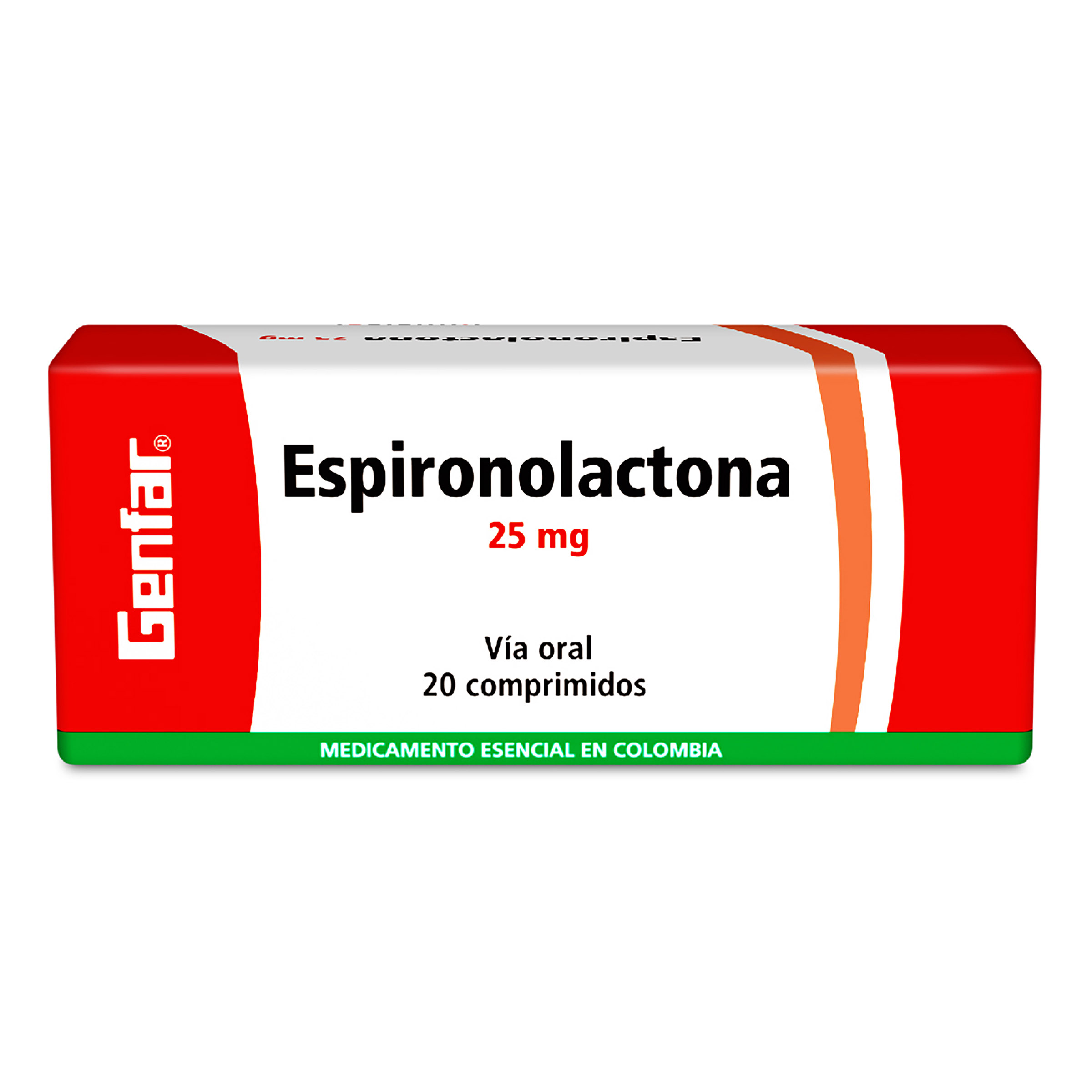 Espironolactona 25 mg - 20 tabletas GF