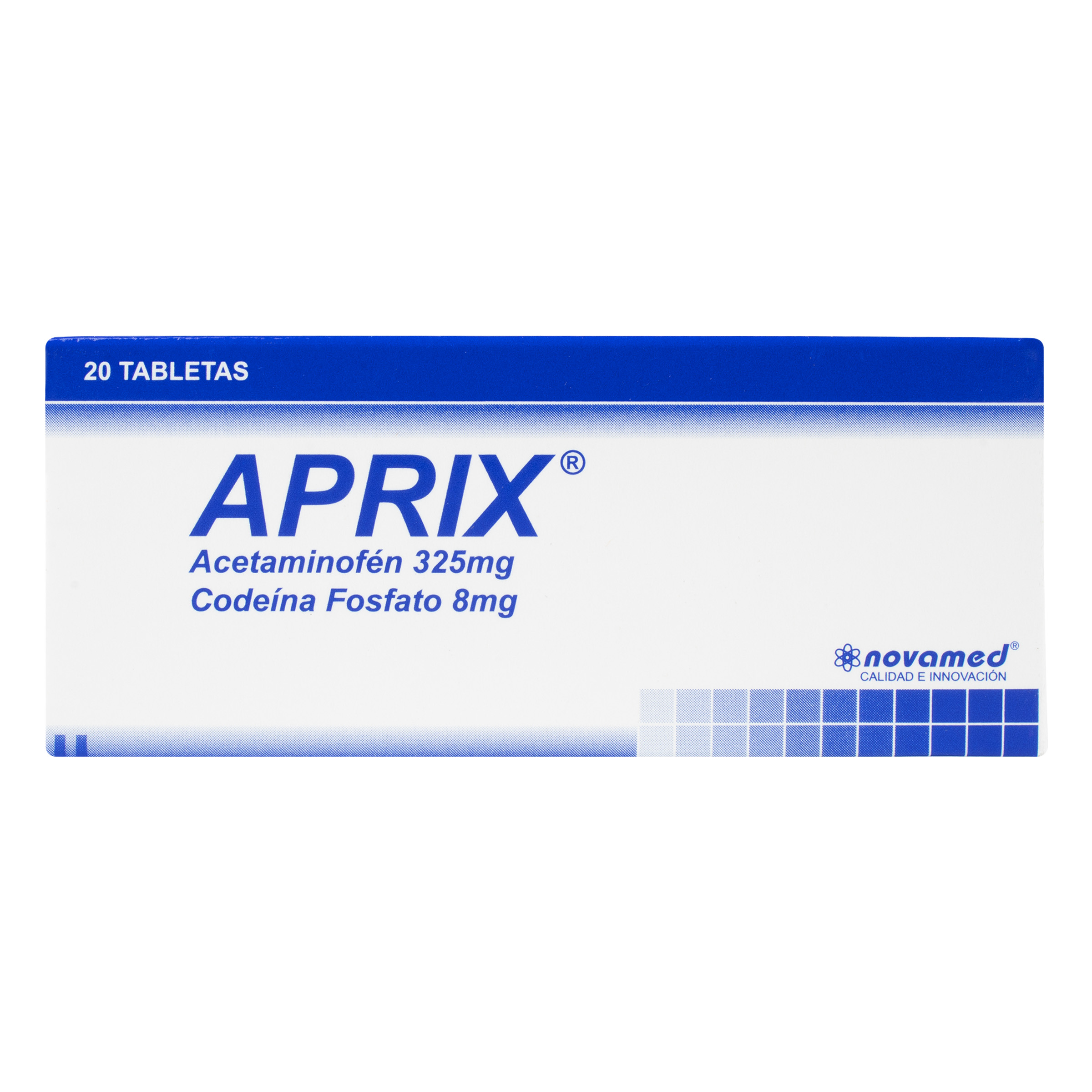 APRIX 325/8 mg – 20 tabletas (acetaminofén + codeína)