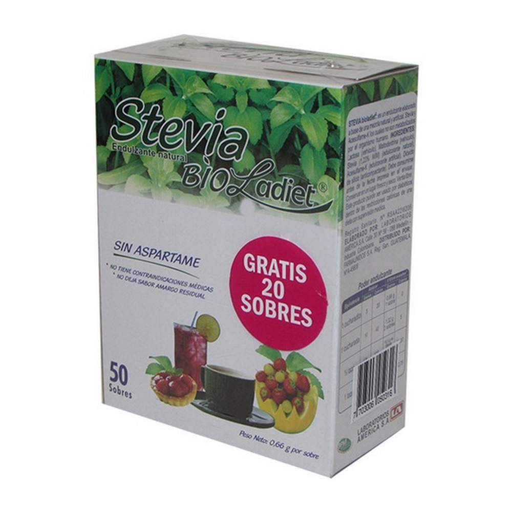 Stevia BioladiET – 50 sobres + 20 sobres edulcolorantes