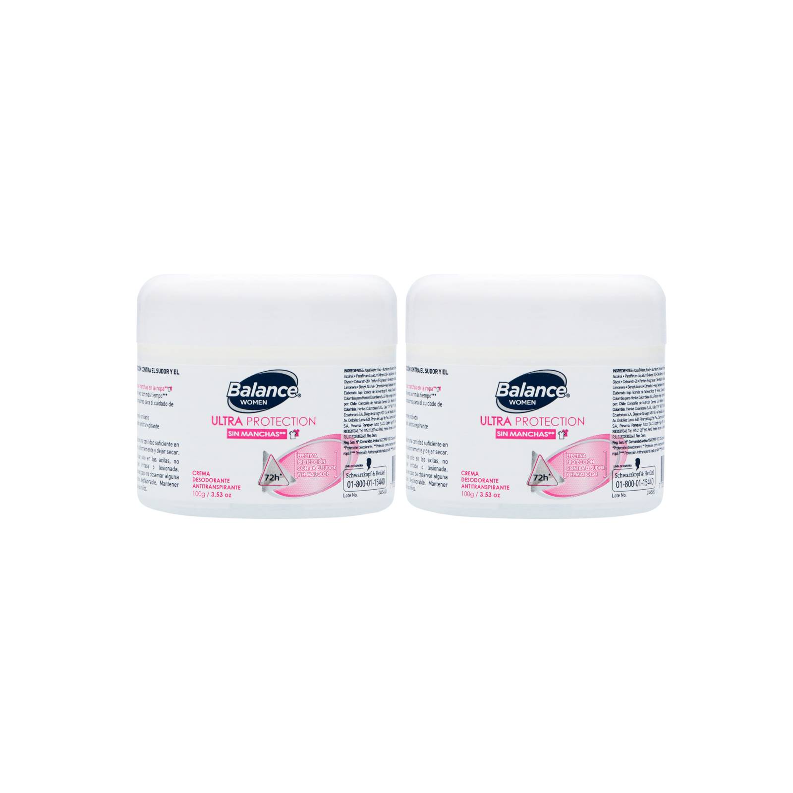 DTE Balance Crema Ultraprotect Desodorante en Crema 100 g 2x1
