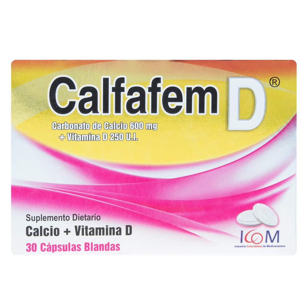 CALFAFEM D 600 mg/250 UI - 30 cápsulas ICOM