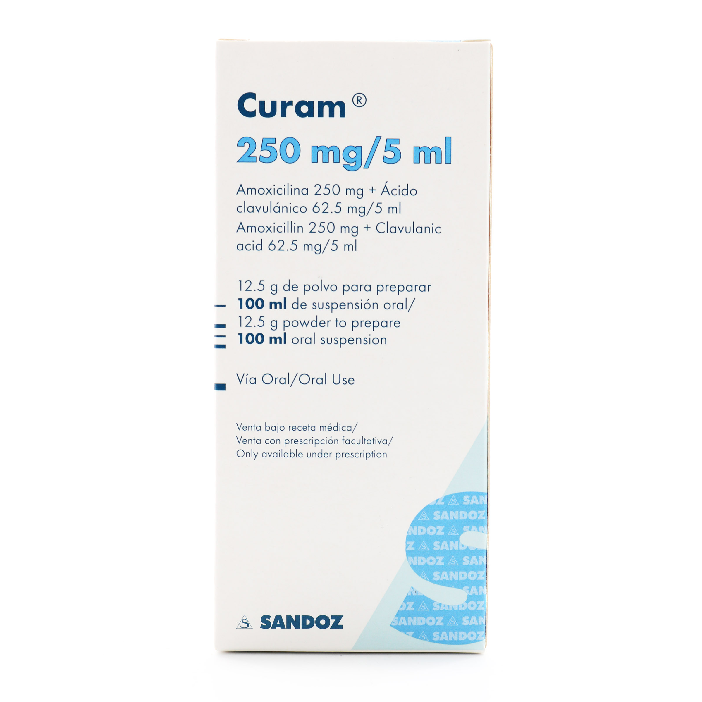 CURAM 250 mg Suspensión 100 ml - Amoxicilina + ácido clavulánico