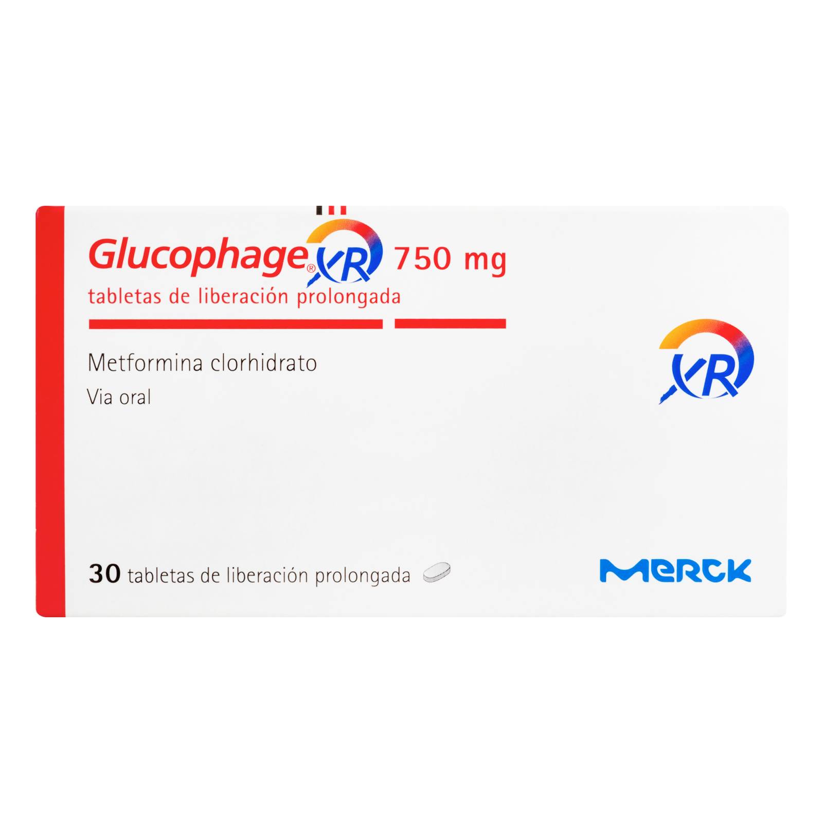 Glucophage XR 750 mg – 30 tabletas de liberación prolongada | Merck