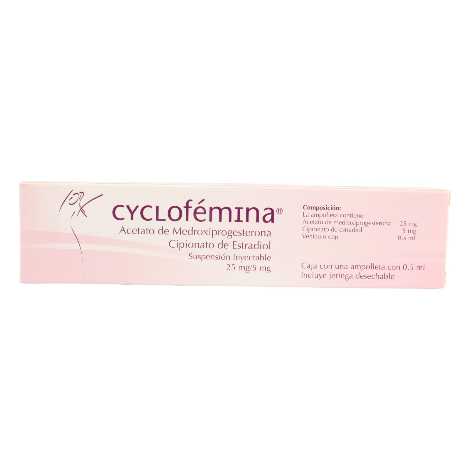 CycloFeminina 1 ampolla + jeringa – medroxiprogesterona y estradiol
