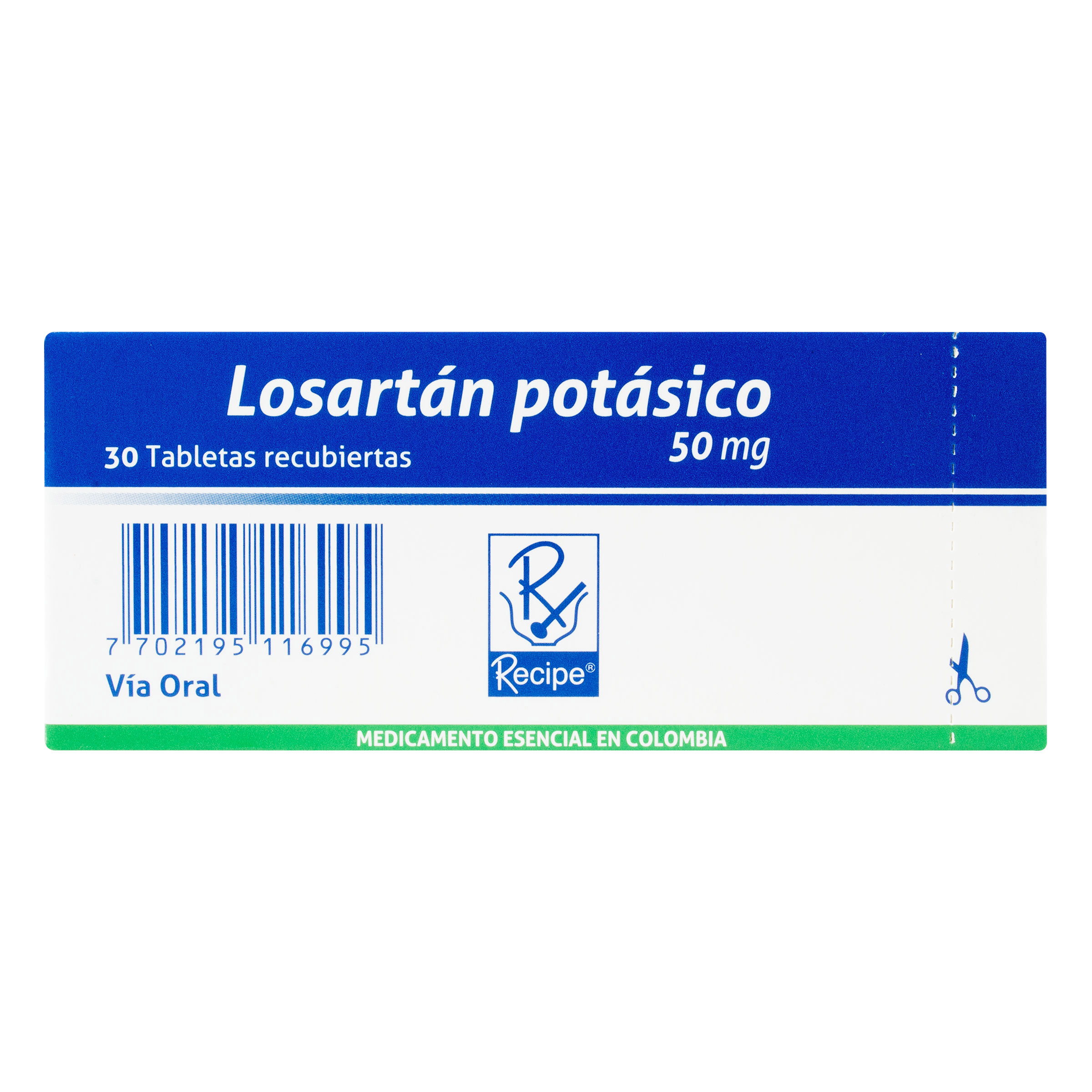 Losartán 50 mg - 30 tabletas