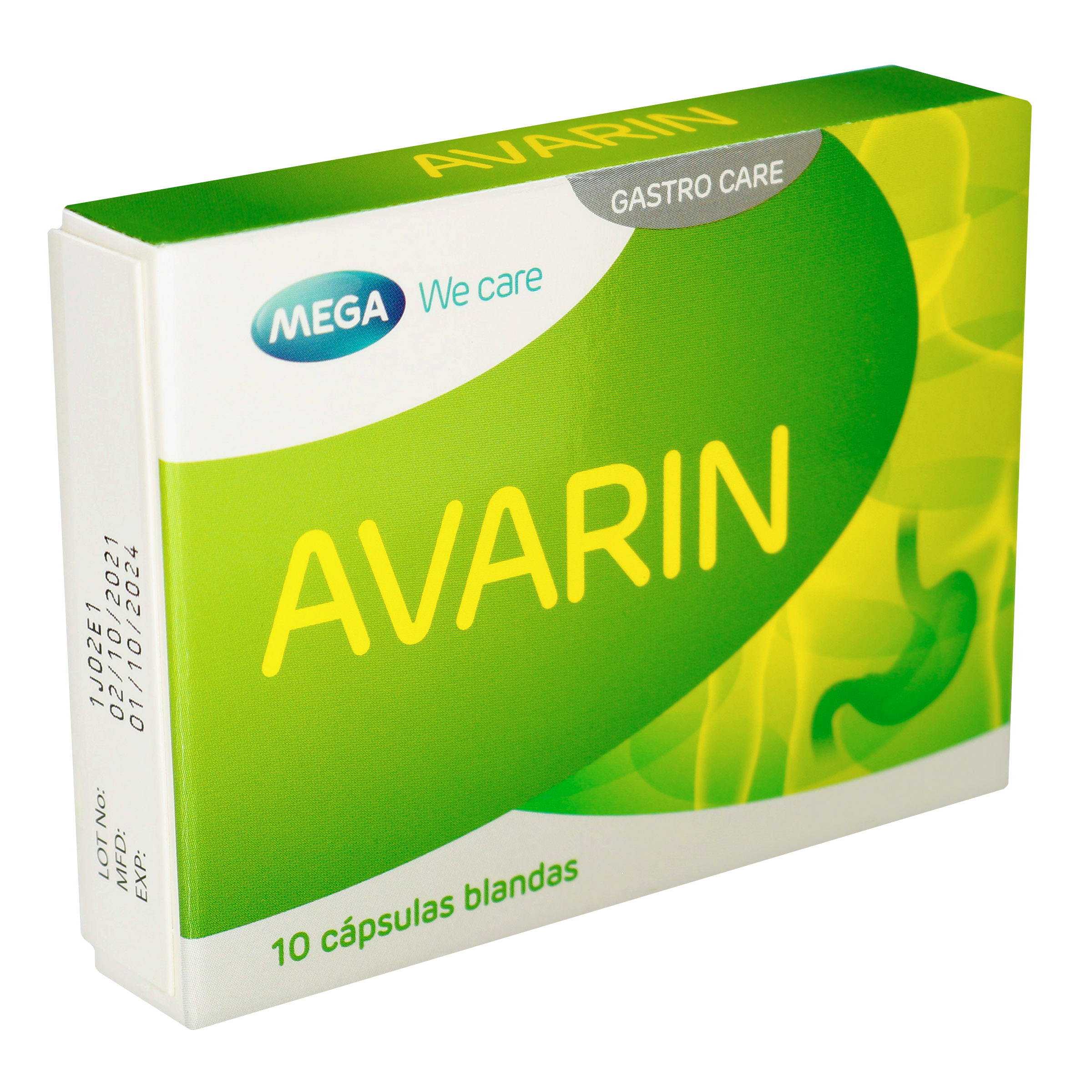 Avarin 300/60 mg – 10 cápsulas (Alverina + Simeticona)